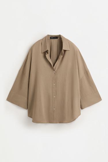 Wide sleeve shirt — KHAKI 6