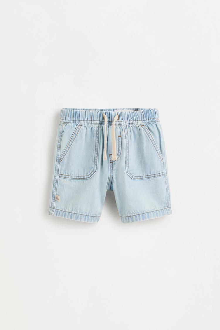 Denim jogger Bermuda shorts — PALE BLUE