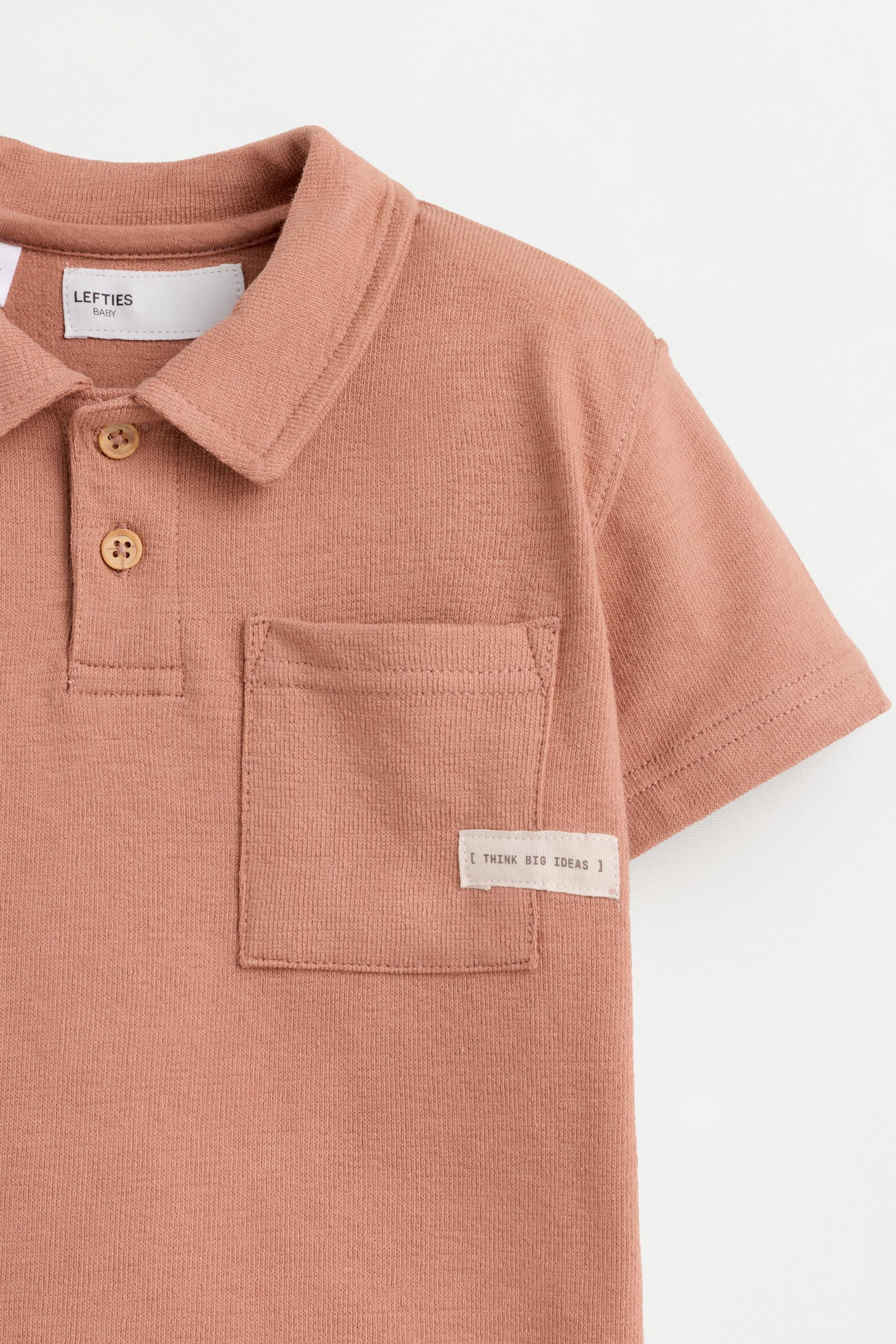 Rustic polo shirt and Bermuda shorts set — BURNT ORANGE