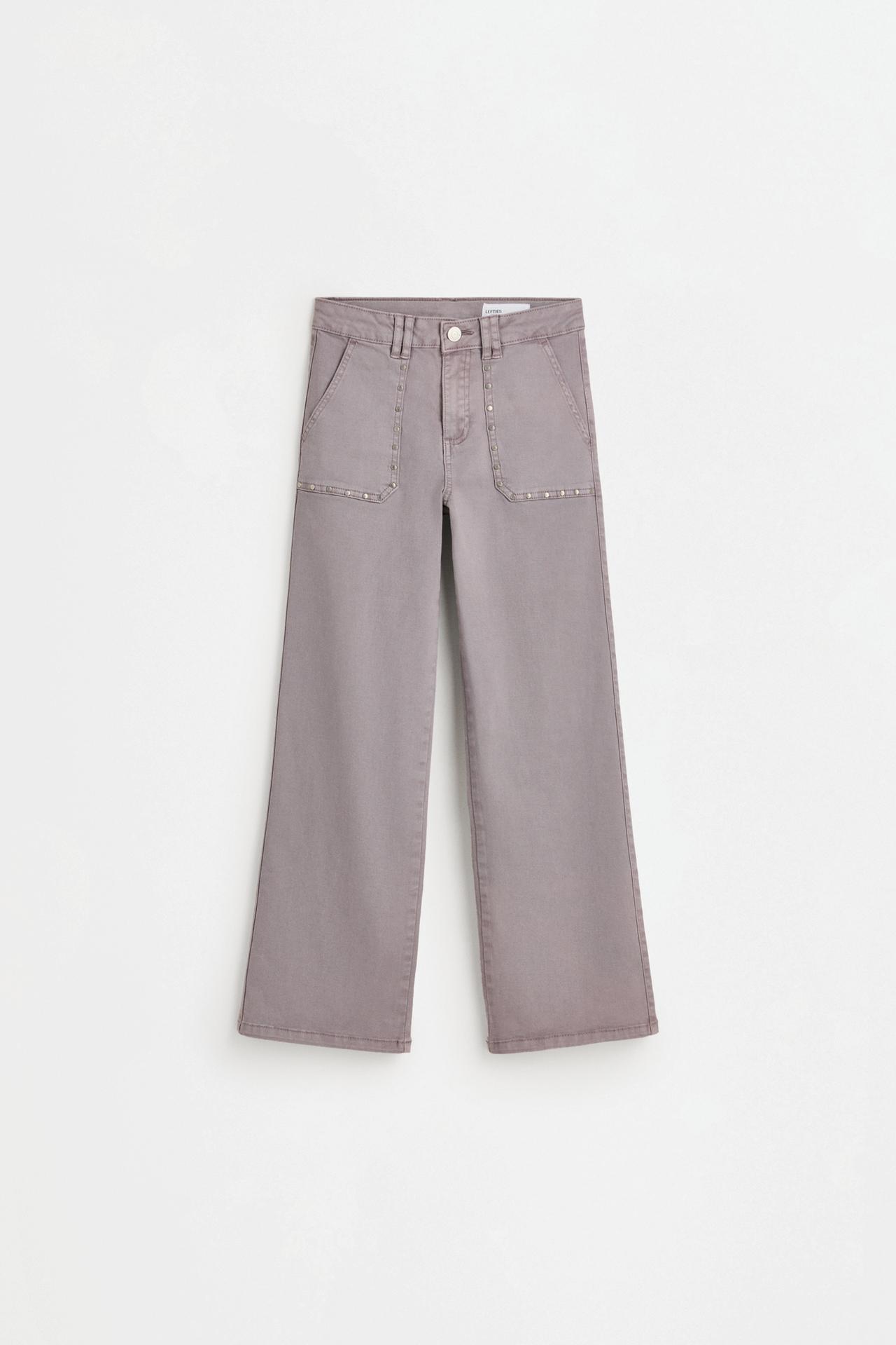 Straight twill trousers — TAUPE GREY