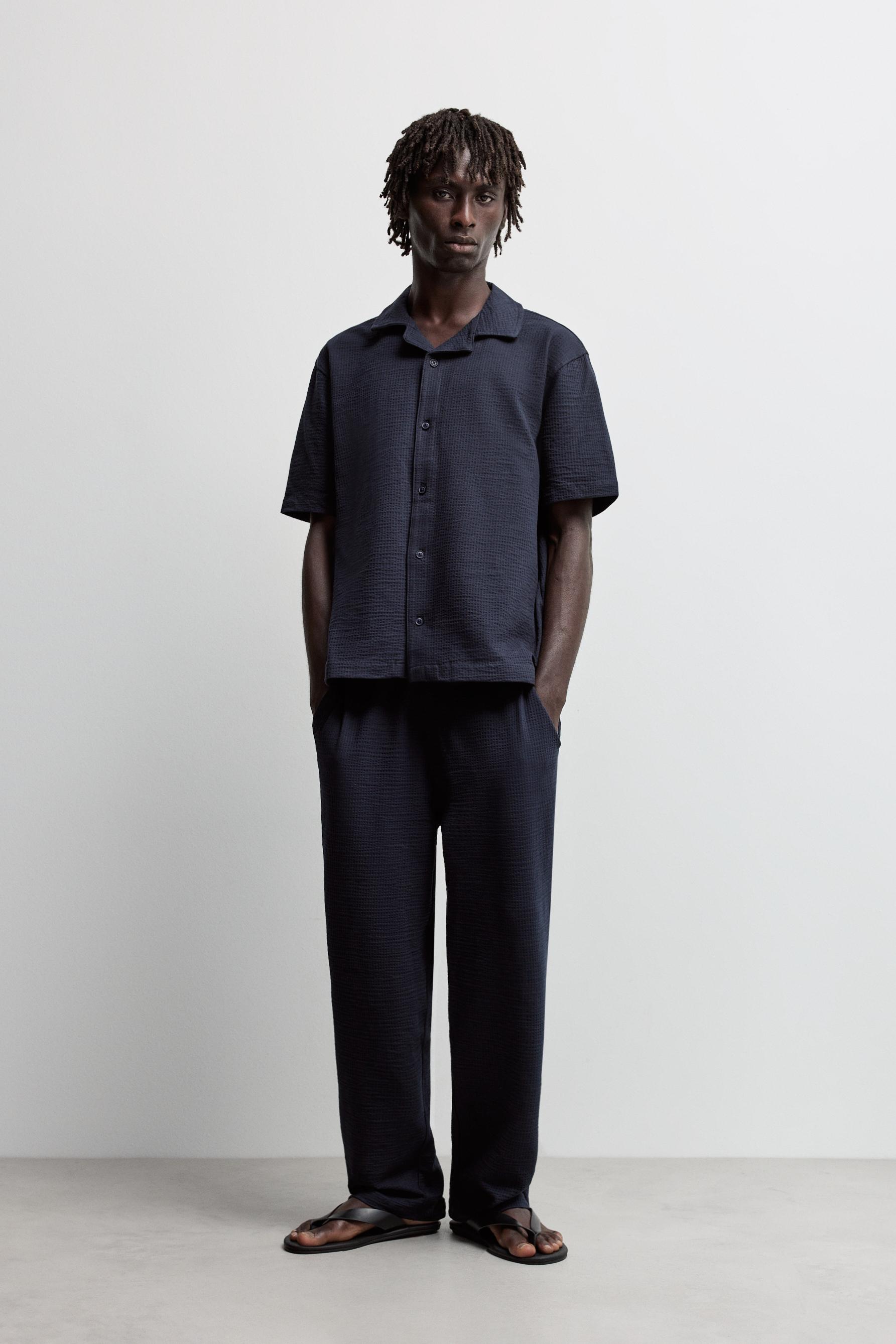 Seersucker shirt — NAVY