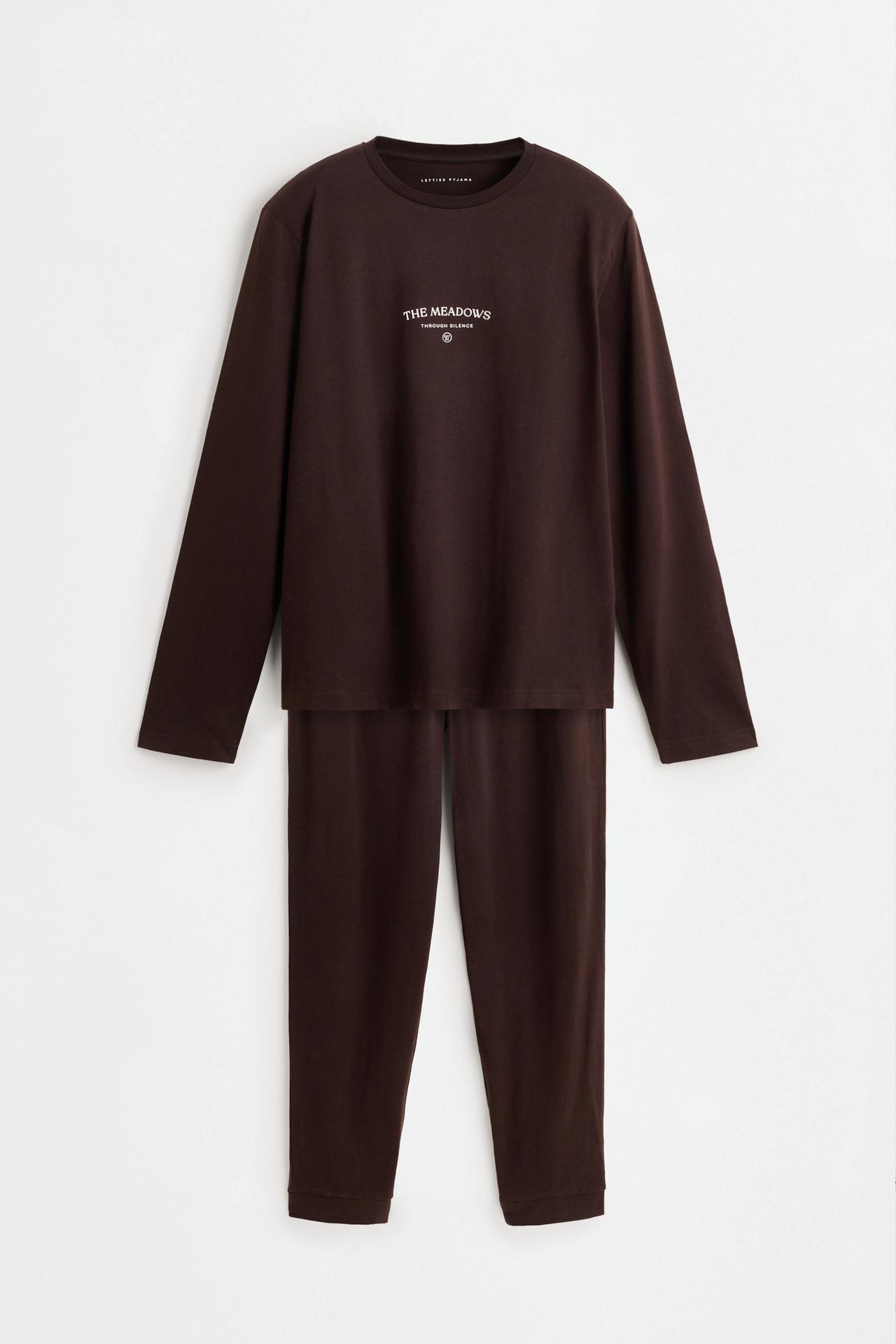 Long printed pajamas — DARK BROWN