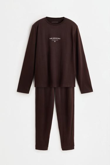 Long printed pajamas — DARK BROWN 6