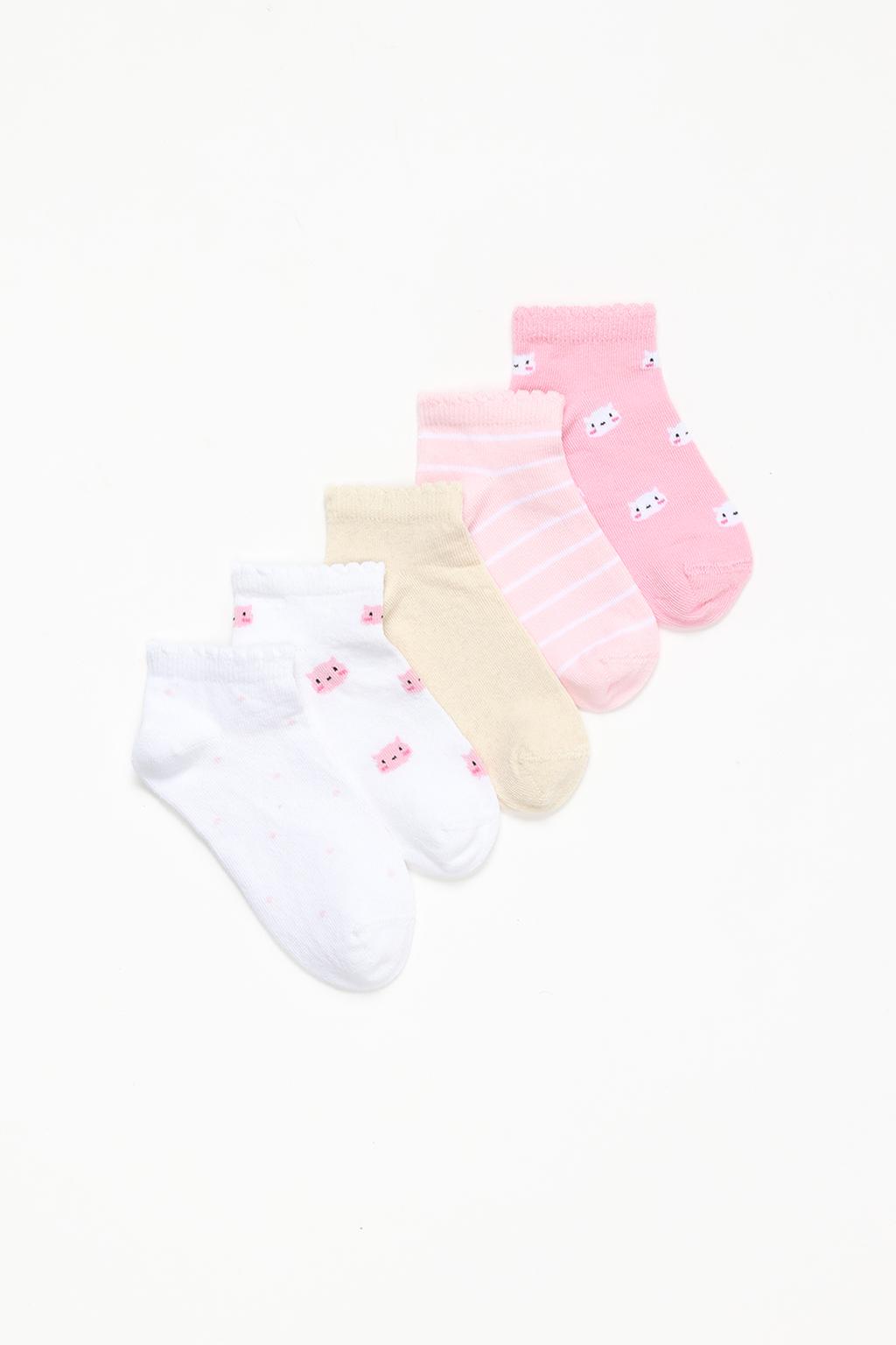 5-pack of short cat socks