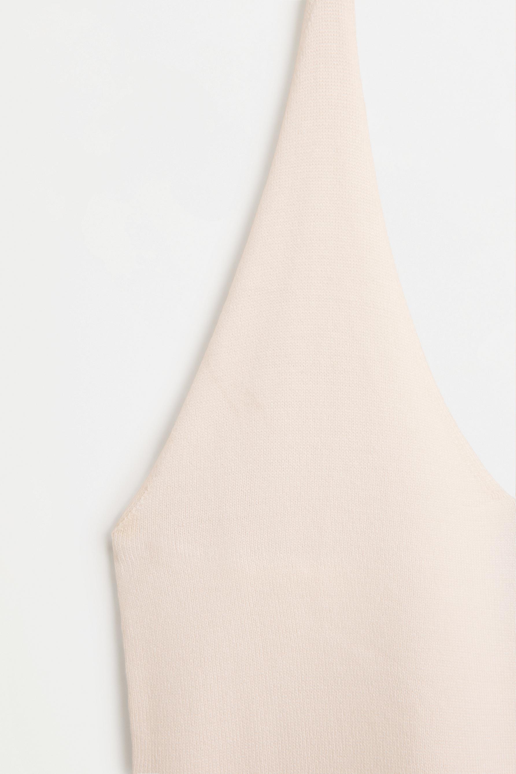 Collared knit top — OFF WHITE