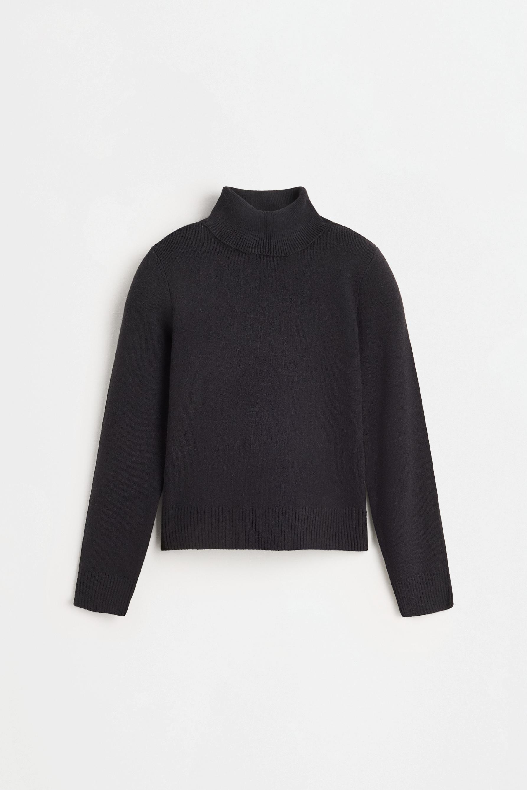 Roll neck sweater — BLACK