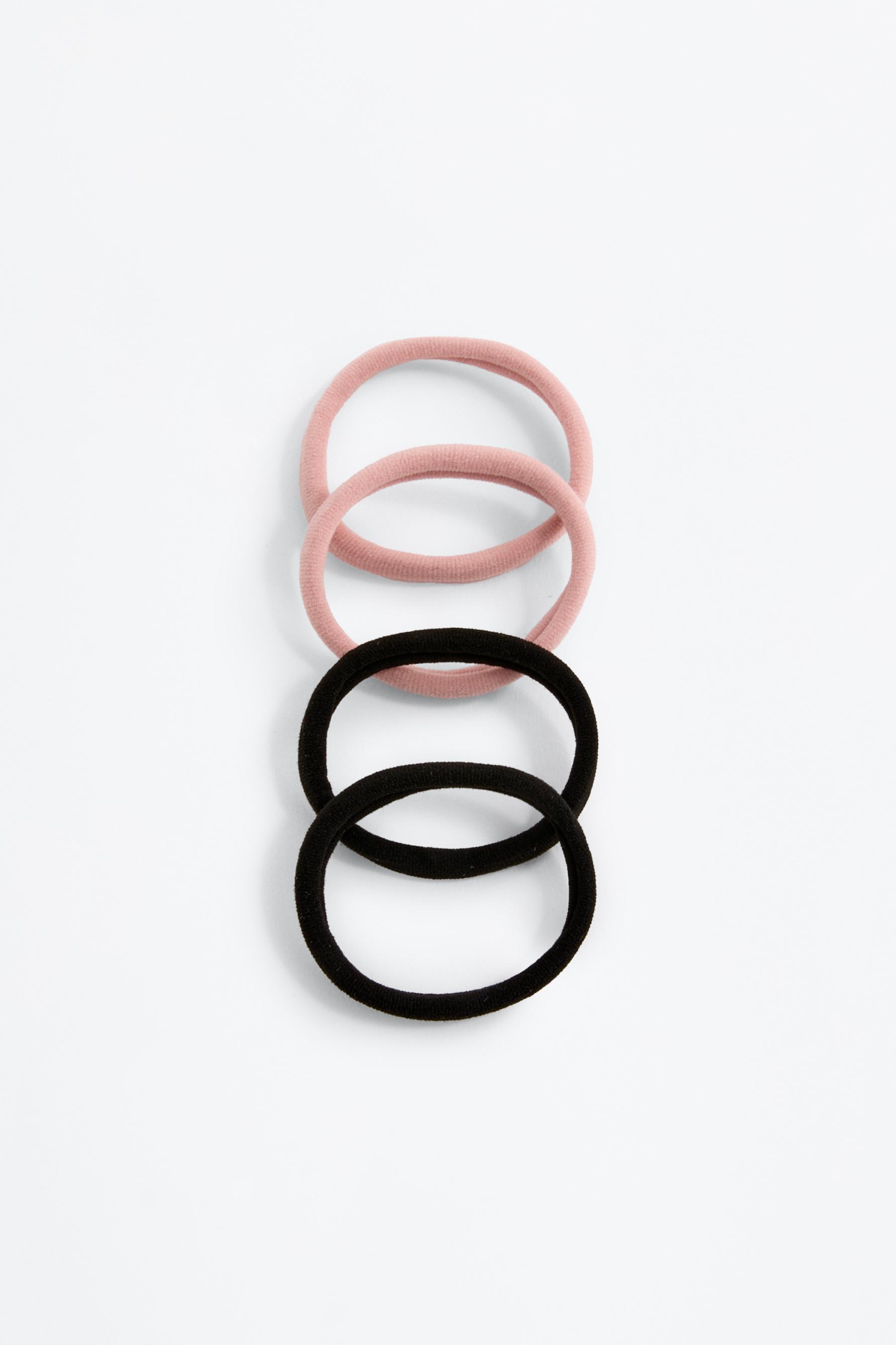 20-pack of elastic hair ties — BLACK