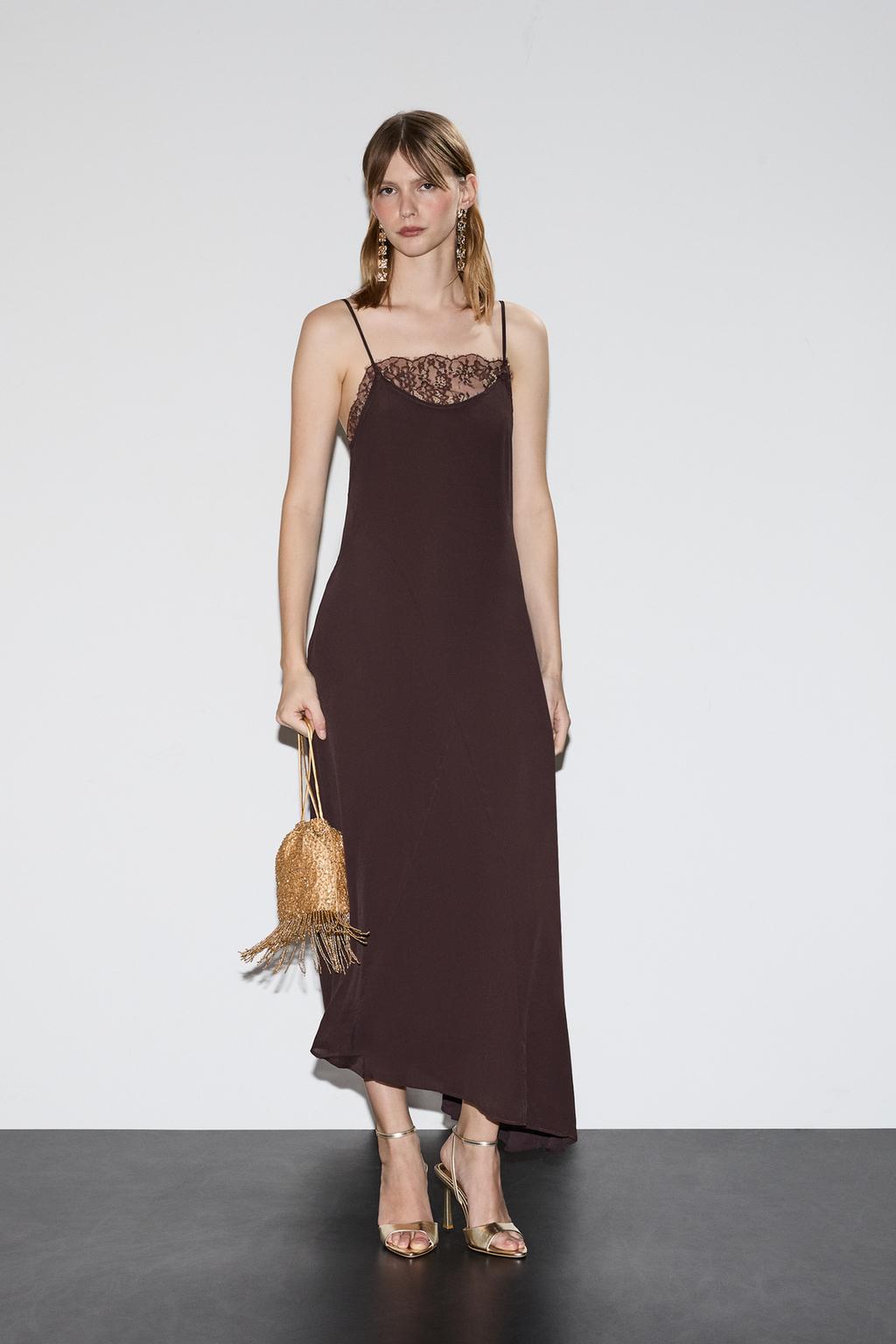 Vestido midi lencero