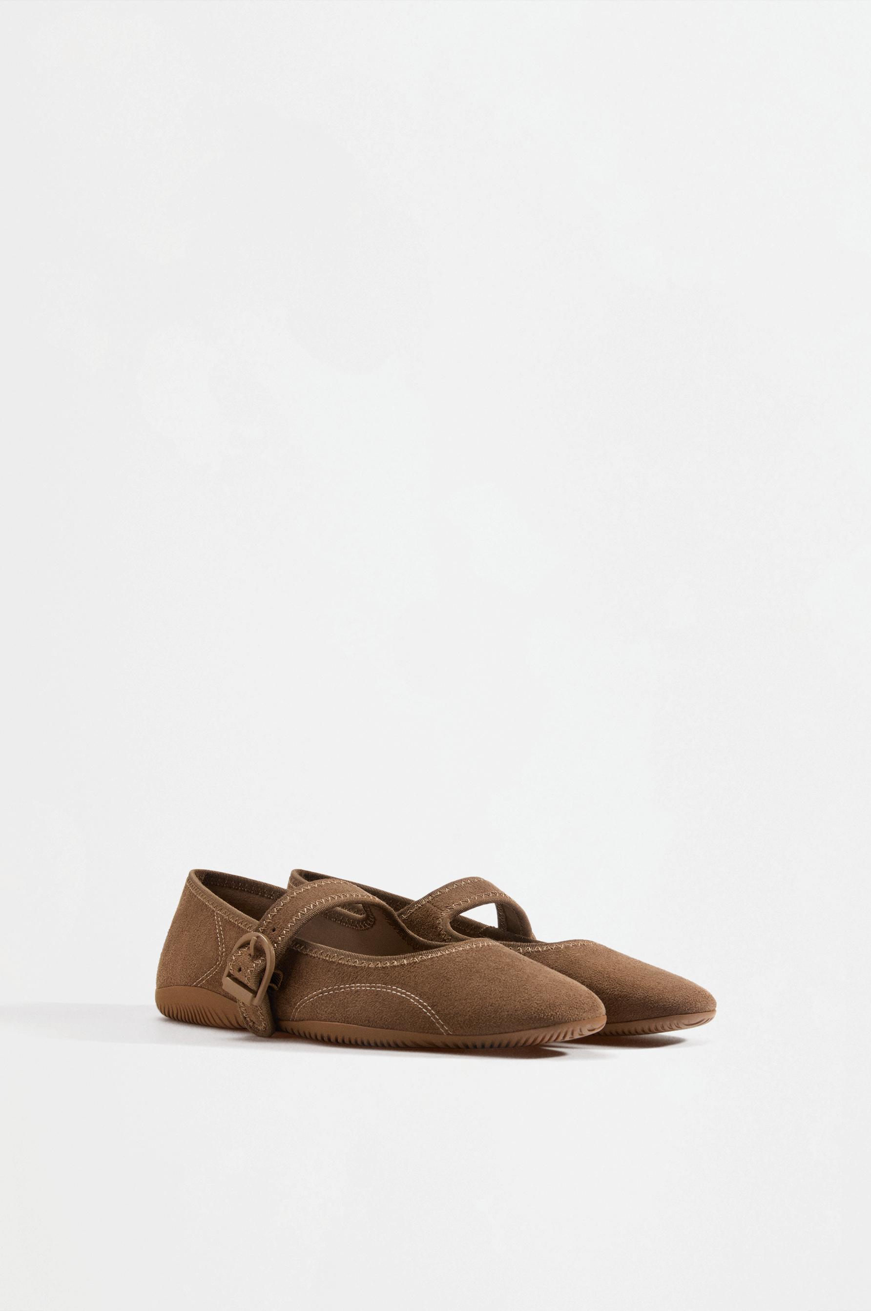Sporty ballerina flats — LEATHER