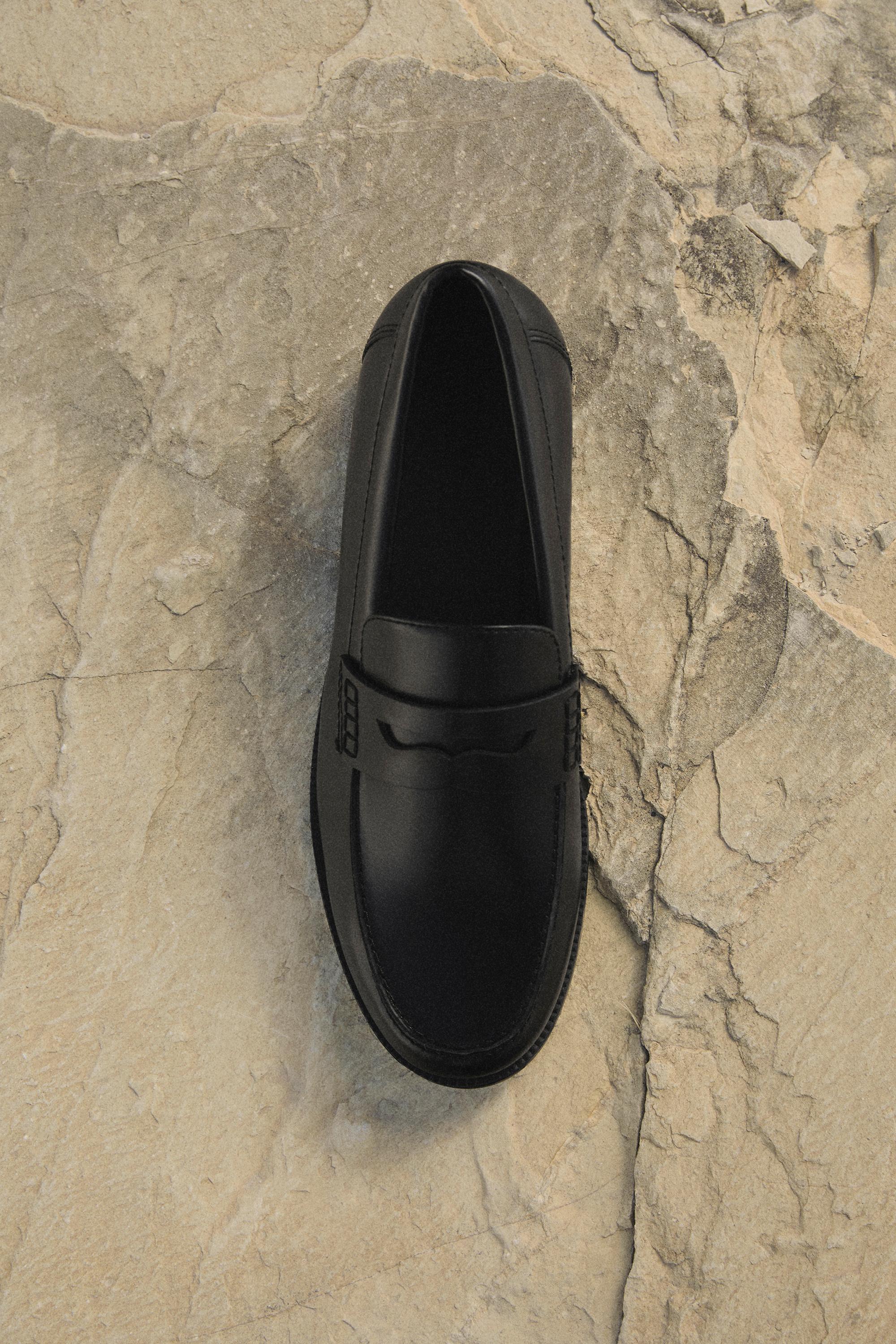 Tailored Penny Loafers — BLACK