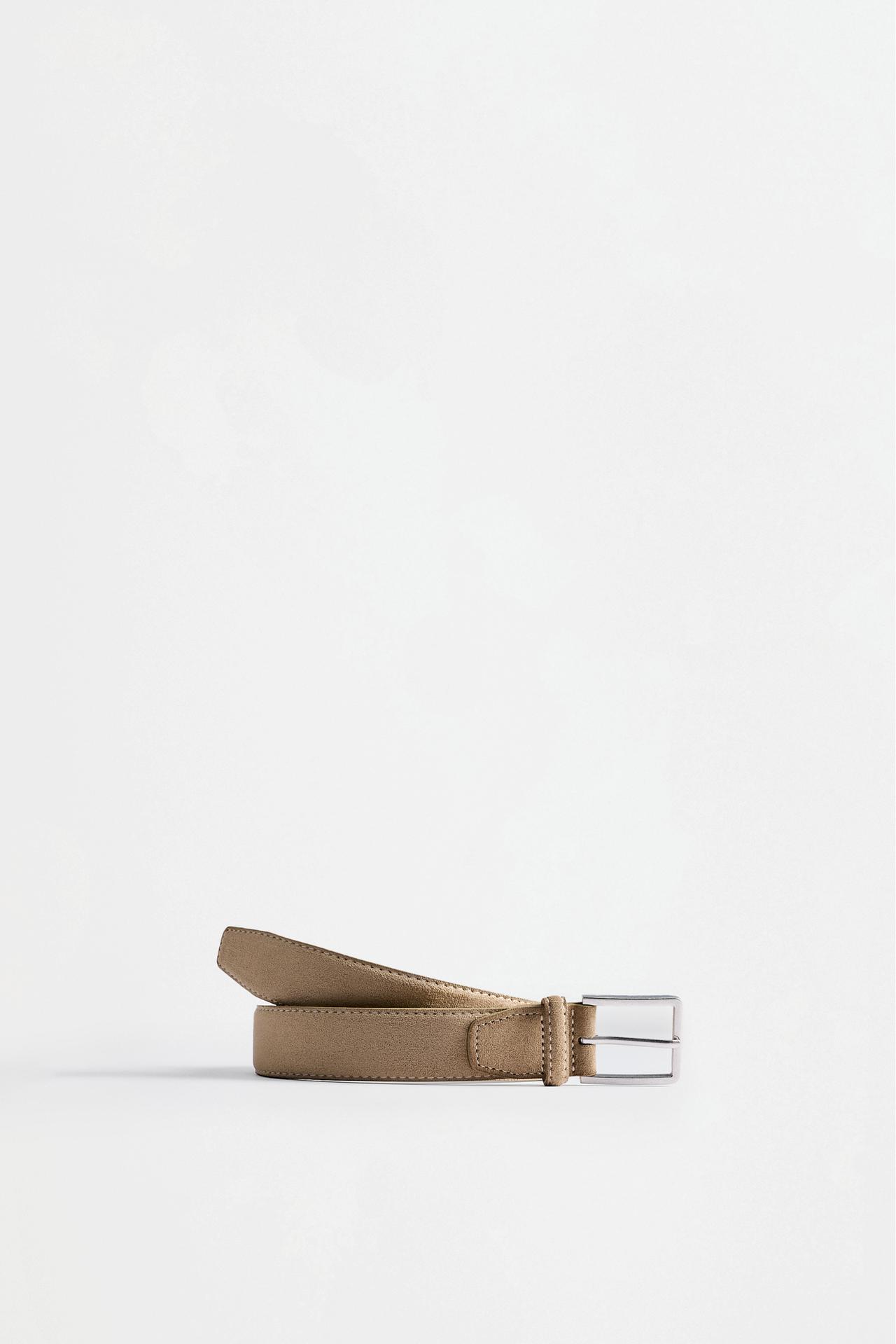 Faux suede belt — SAND