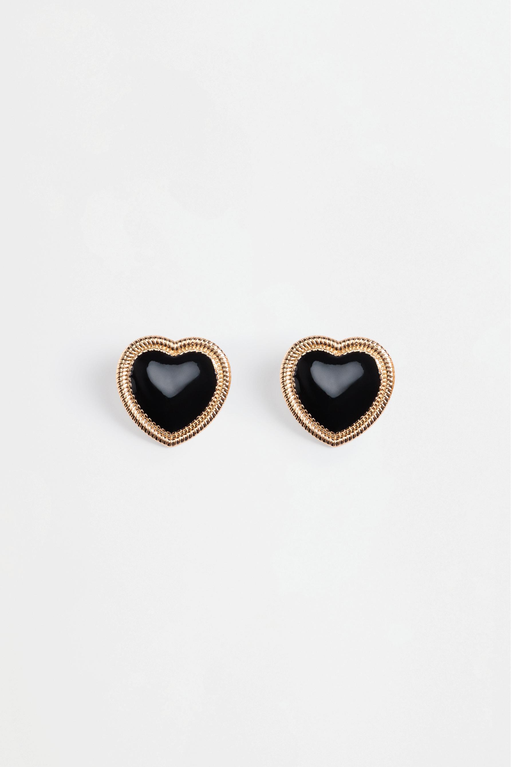 Heart earrings — FADED BLACK