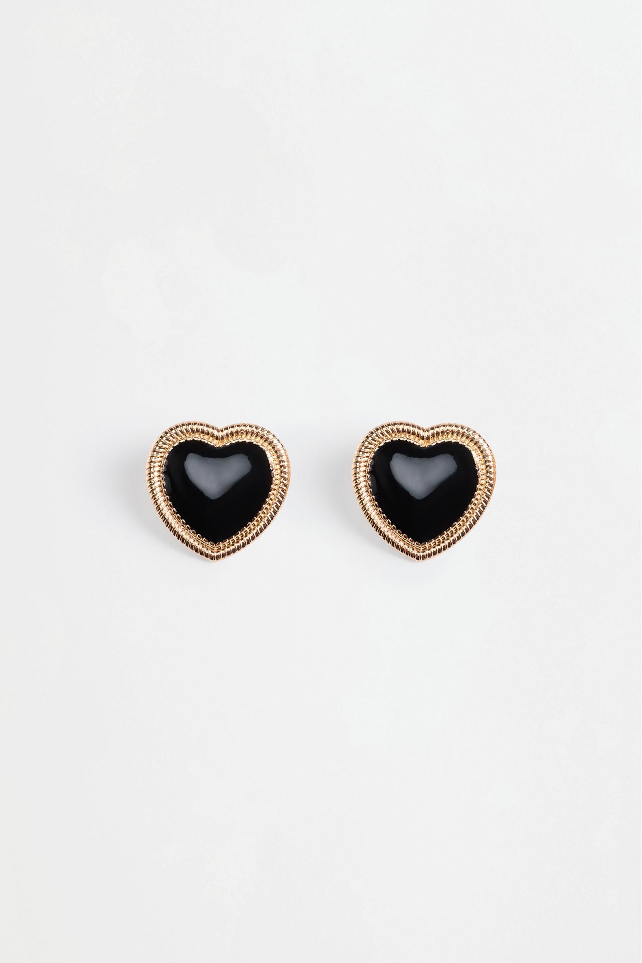 Heart earrings — FADED BLACK