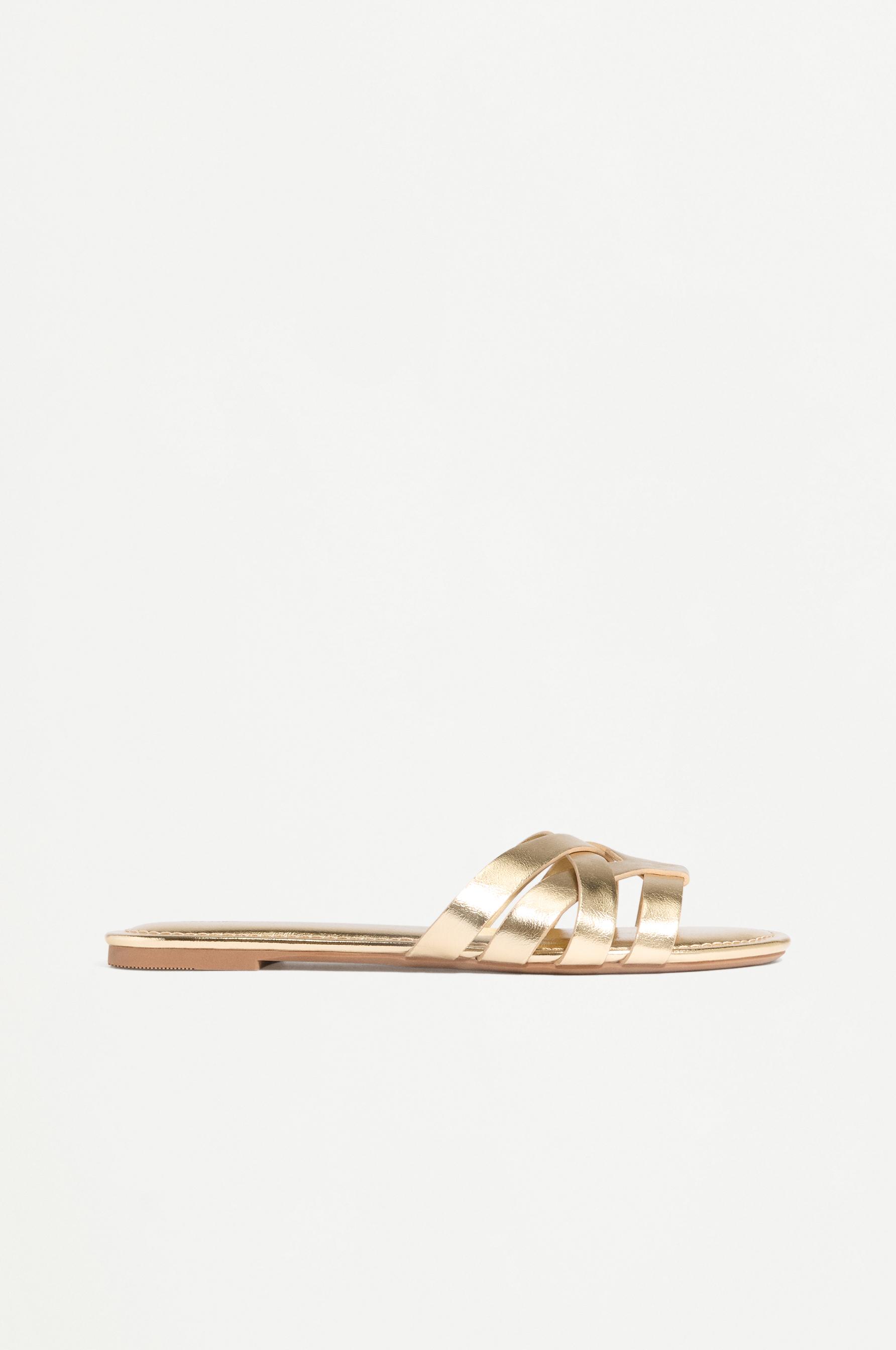 Braided flat sandals — GOLD