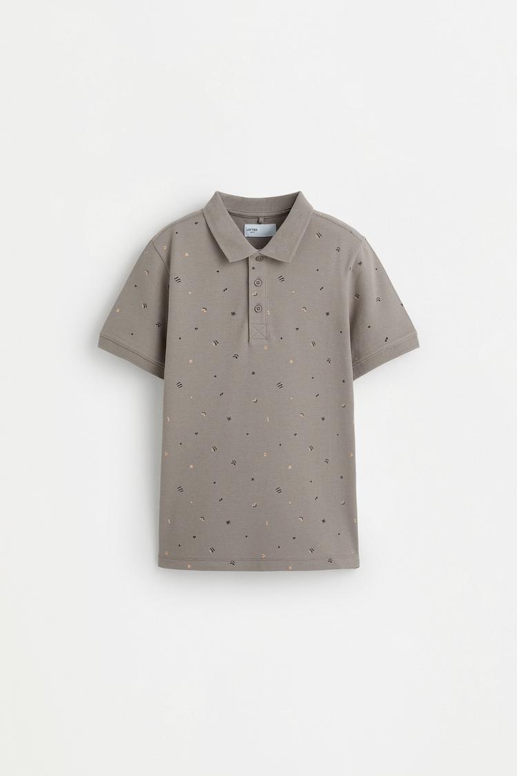 Printed polo shirt — DARK MINK