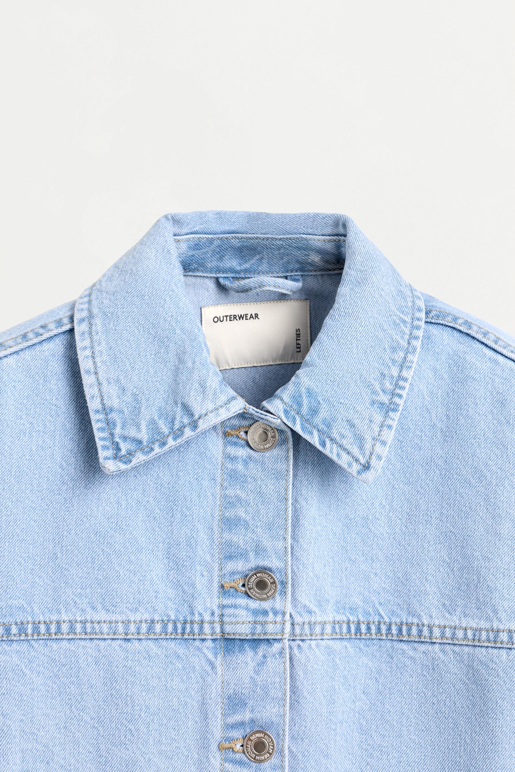 Denim overshirt with pockets — PALE BLUE