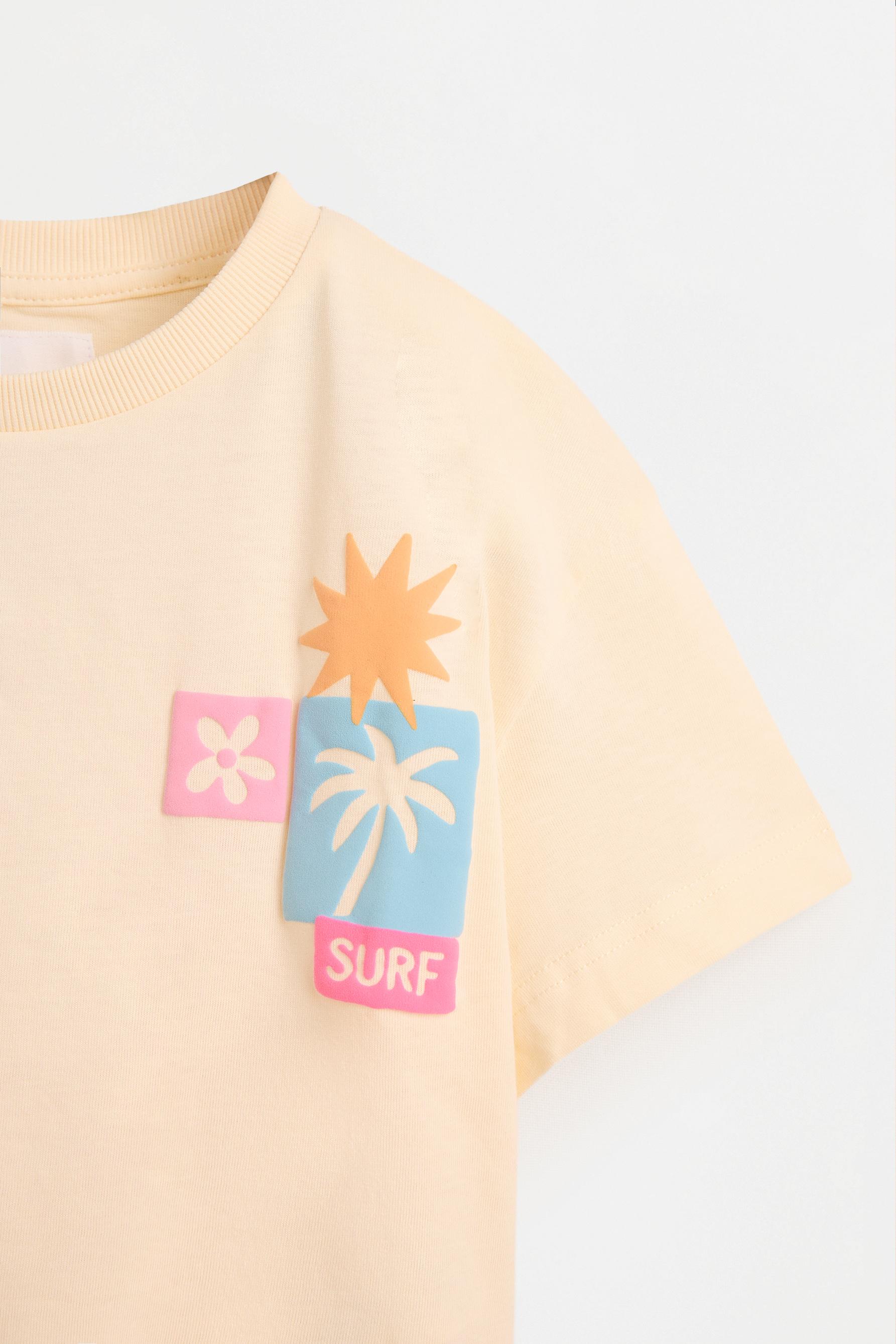 Raised print T-shirt — YELLOW