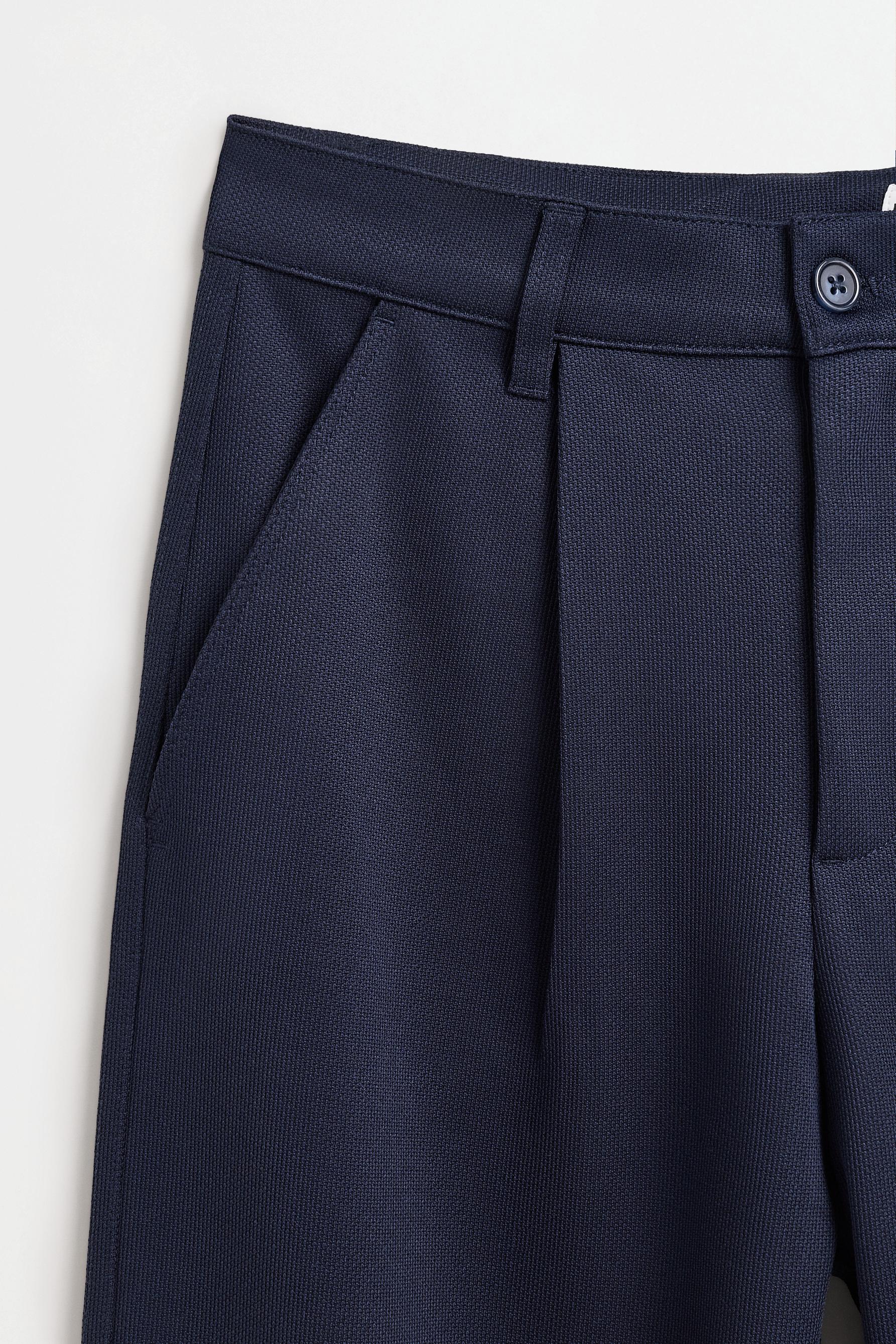 Micro piqué trousers — NAVY