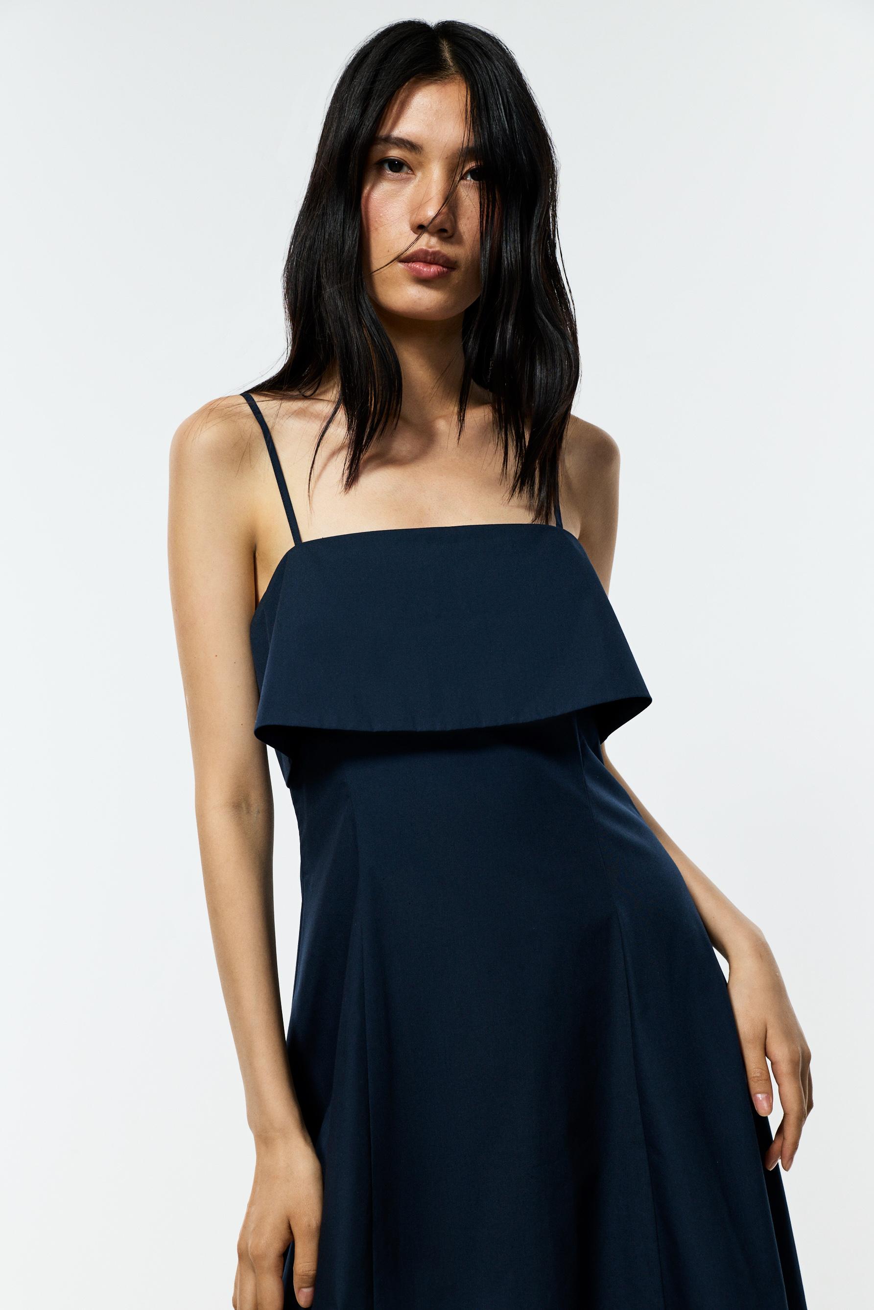 Flowy midi dress — NAVY