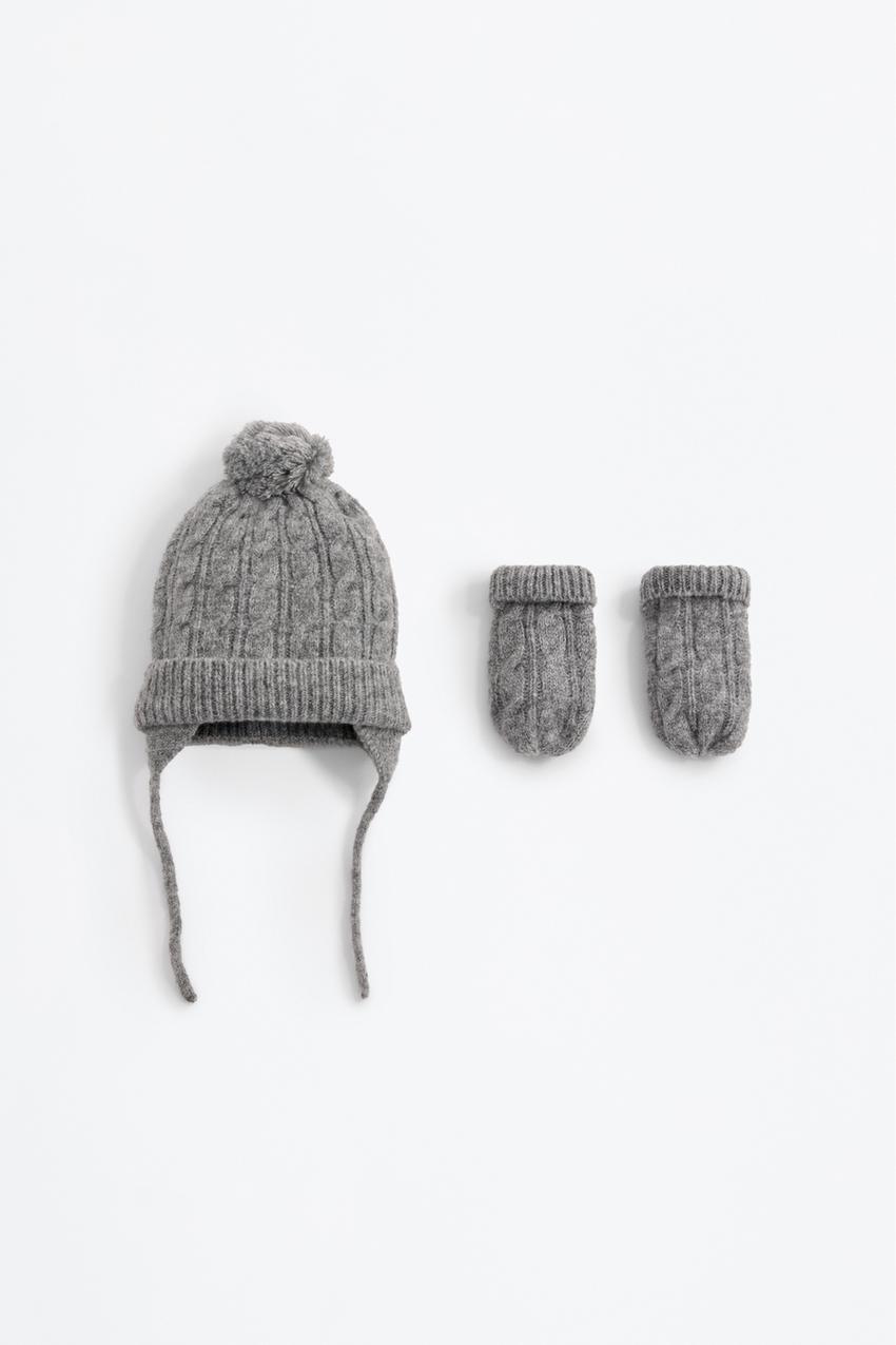 Braided knit hat and mittens set Baby Boy Kids Lefties
