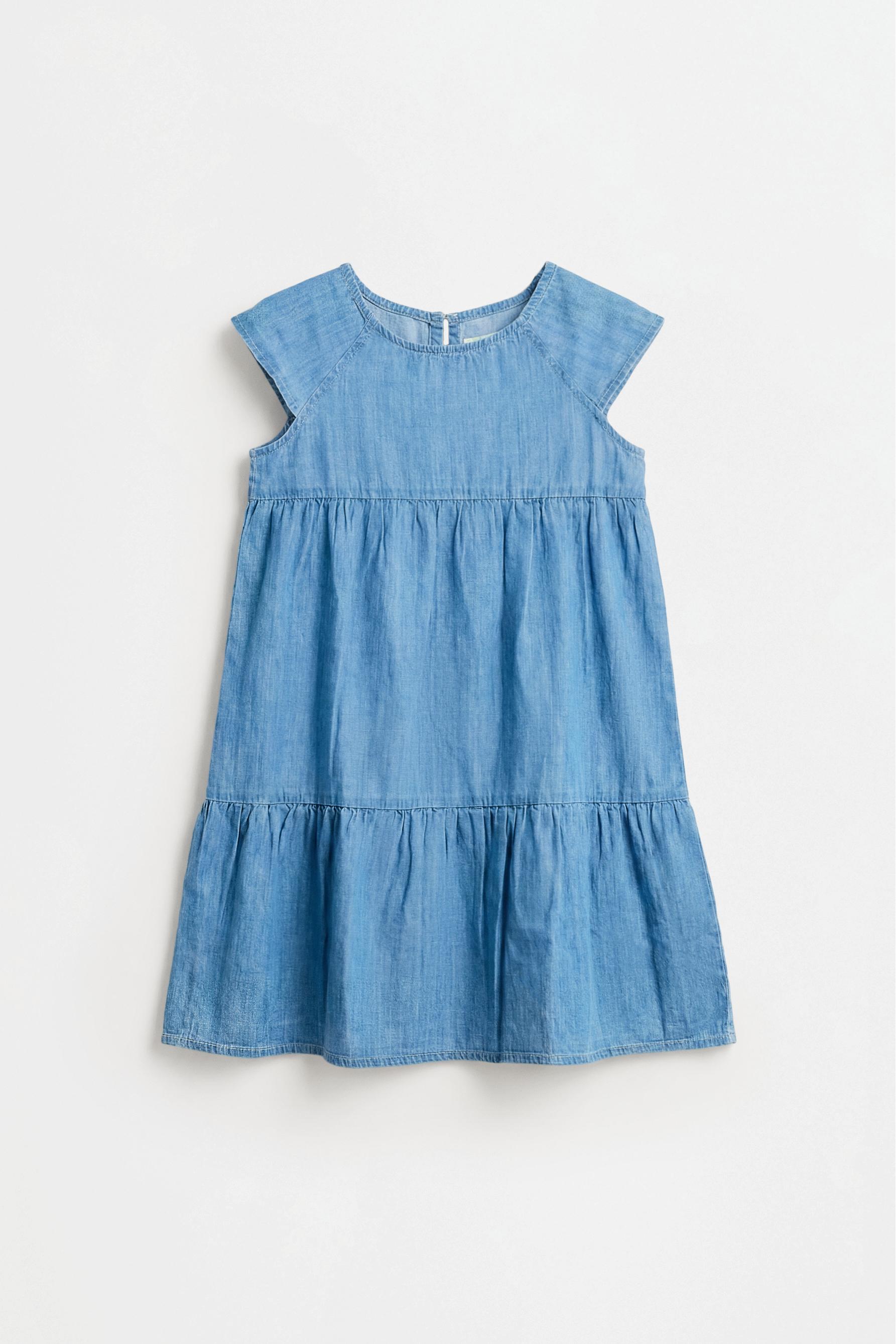 Ruffled denim dress — PALE BLUE