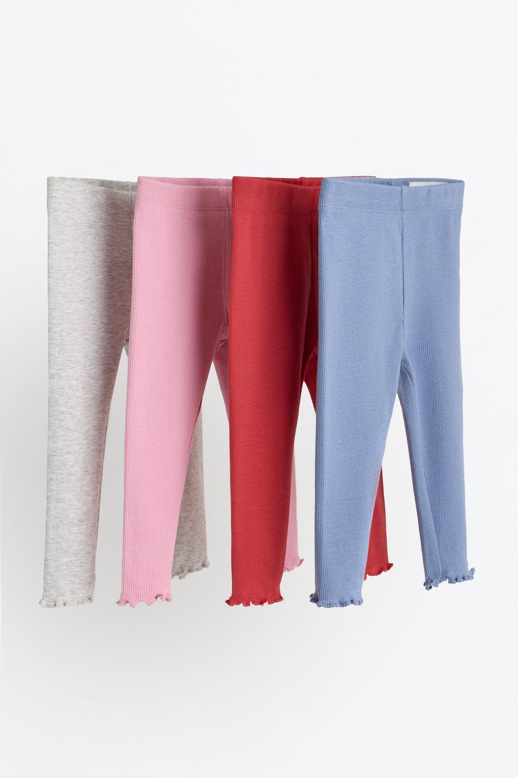 Pack of 4 ribbed leggings