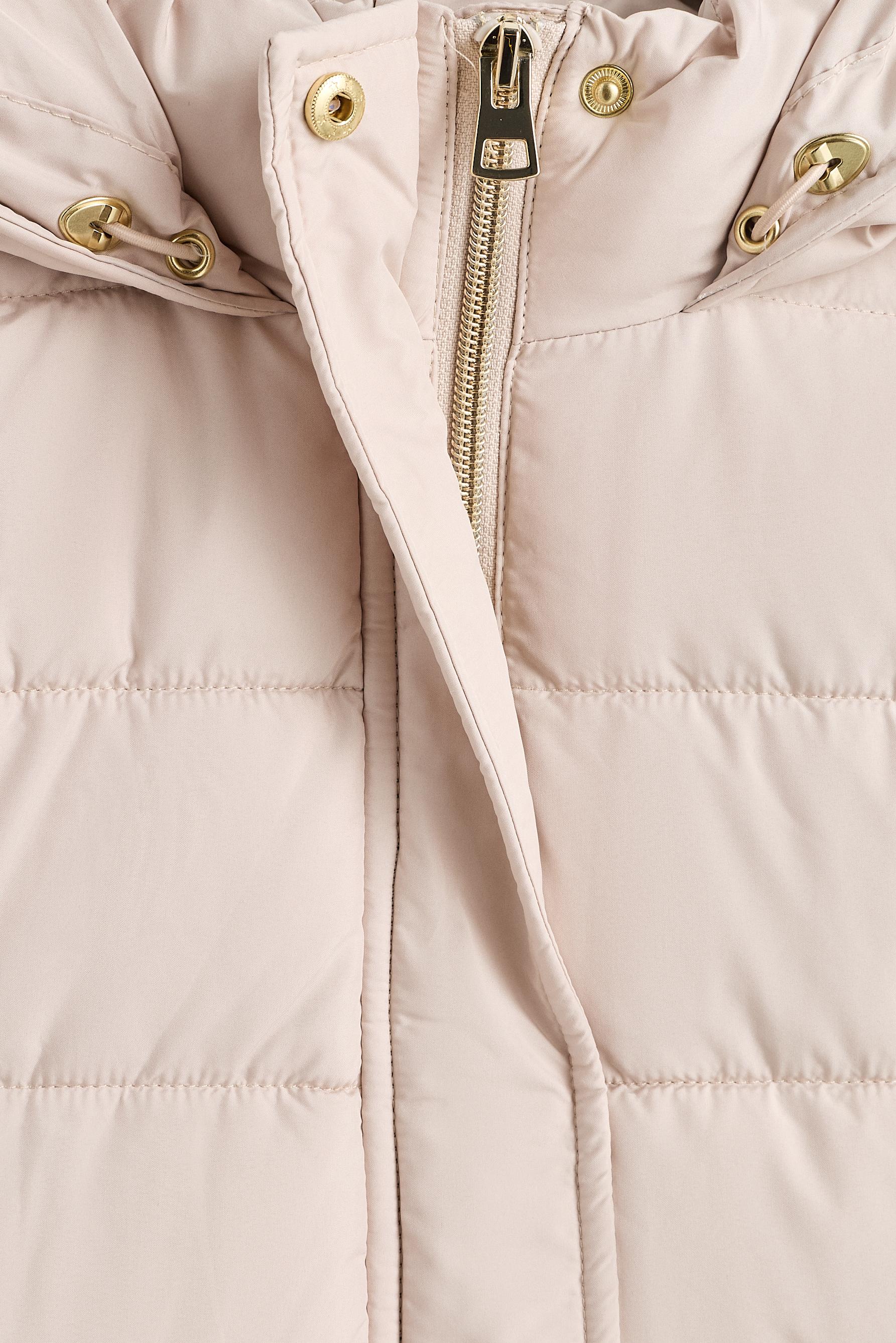 Quilted hooded jacket — ECRU