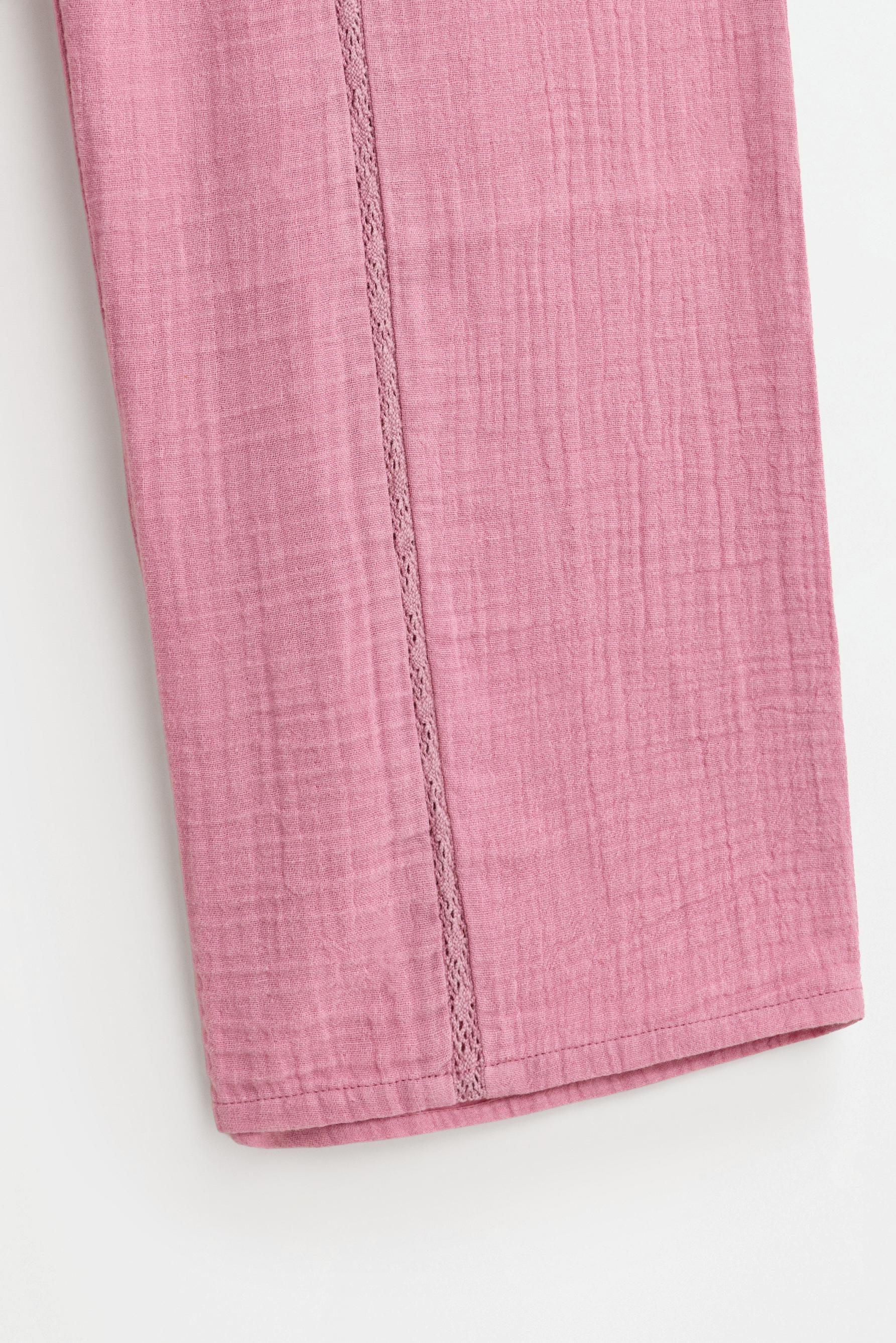 Swiss embroidery trousers — PALE PINK