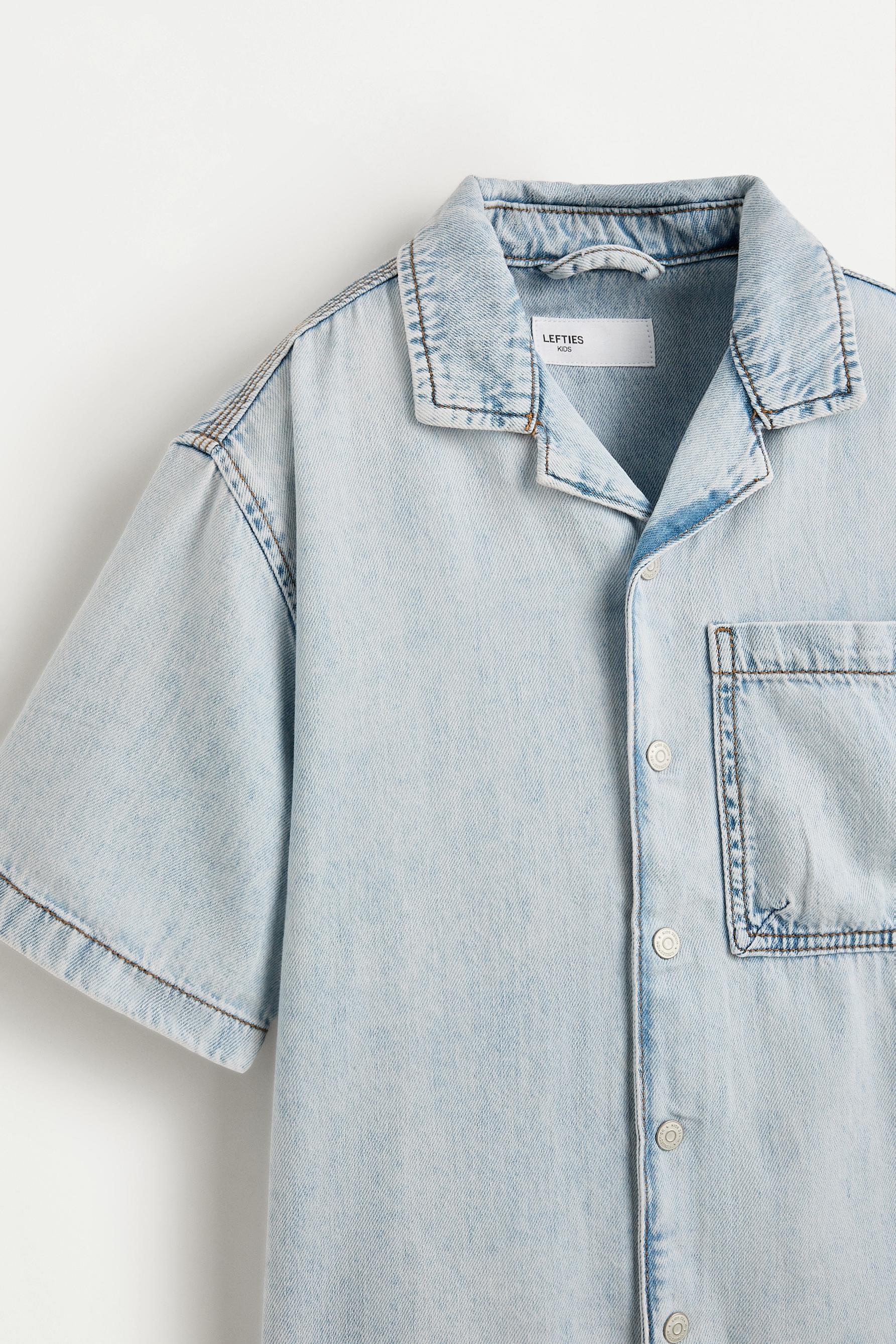 Denim resort shirt — PALE BLUE