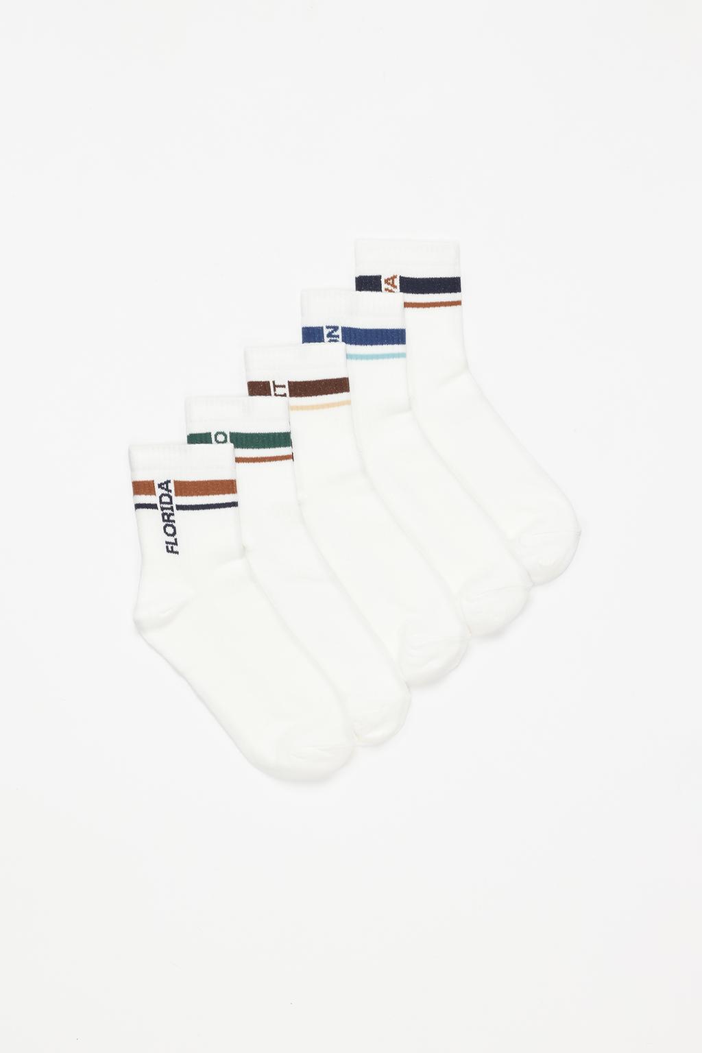 5-pack of ankle socks with slogan