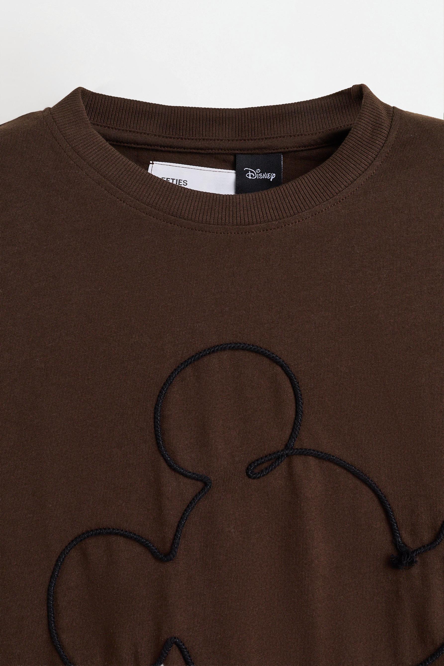 Mickey Mouse ©Disney embroidered T-shirt — PALE BROWN