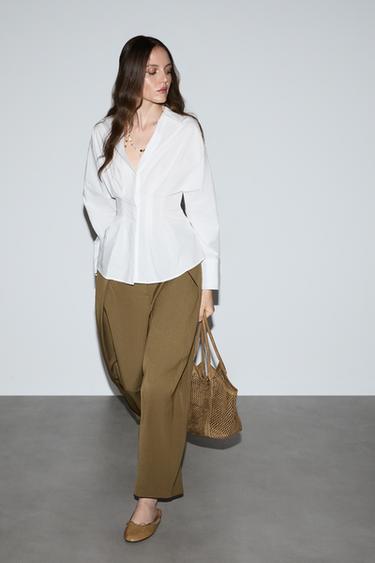 Pleated waist shirt — WHITE 5