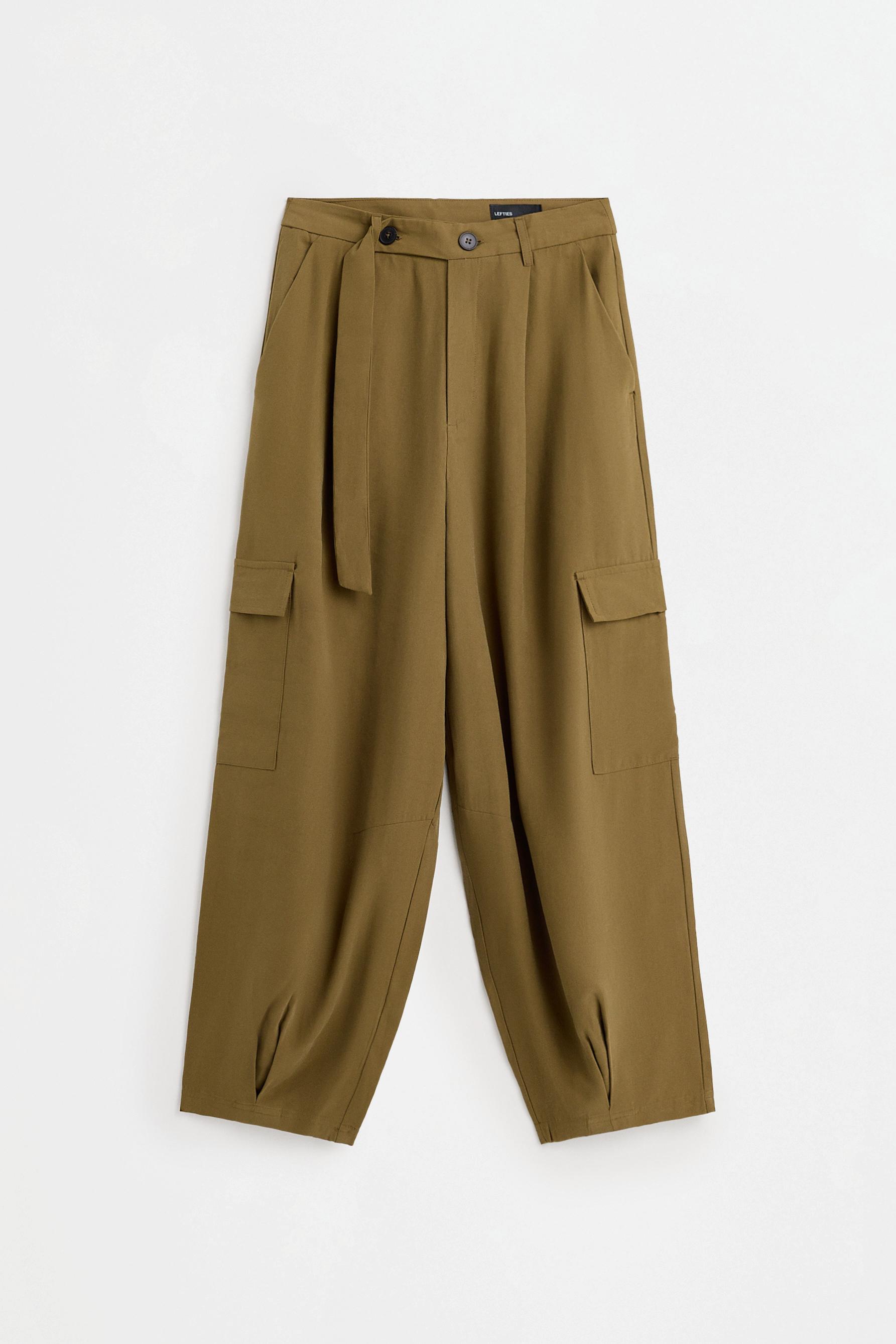 Flowing cargo trousers — DARK KHAKI