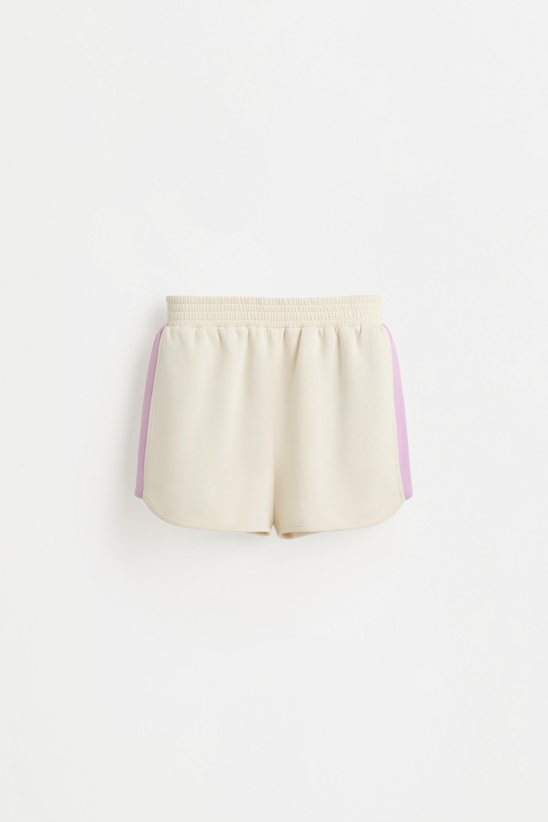 Flowy plush sports shorts — OFF WHITE