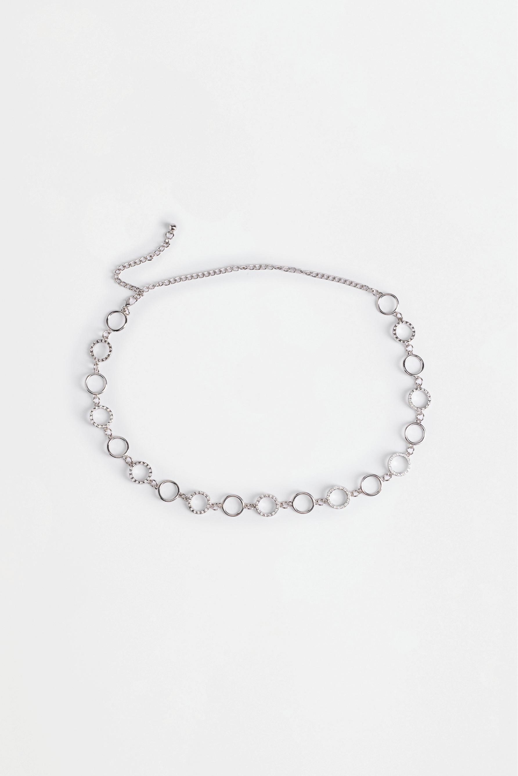 Cinturón cadena aros con strass