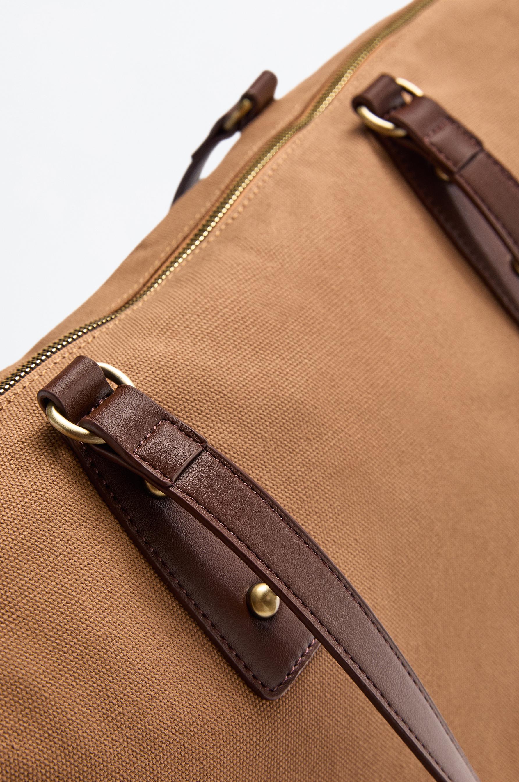 Canvas crossbody bag — BROWN