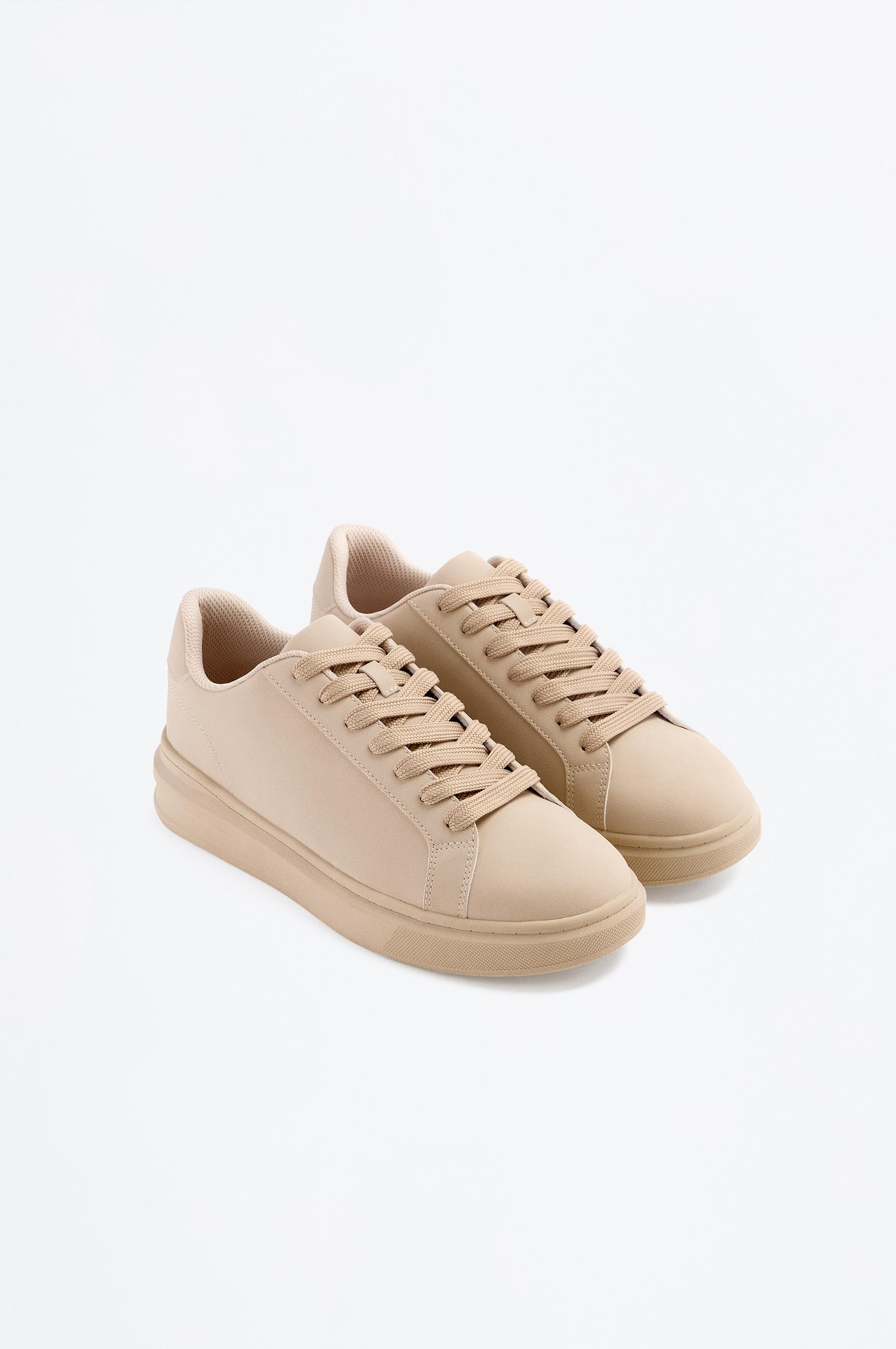Voluminous casual sneaker — BEIGE