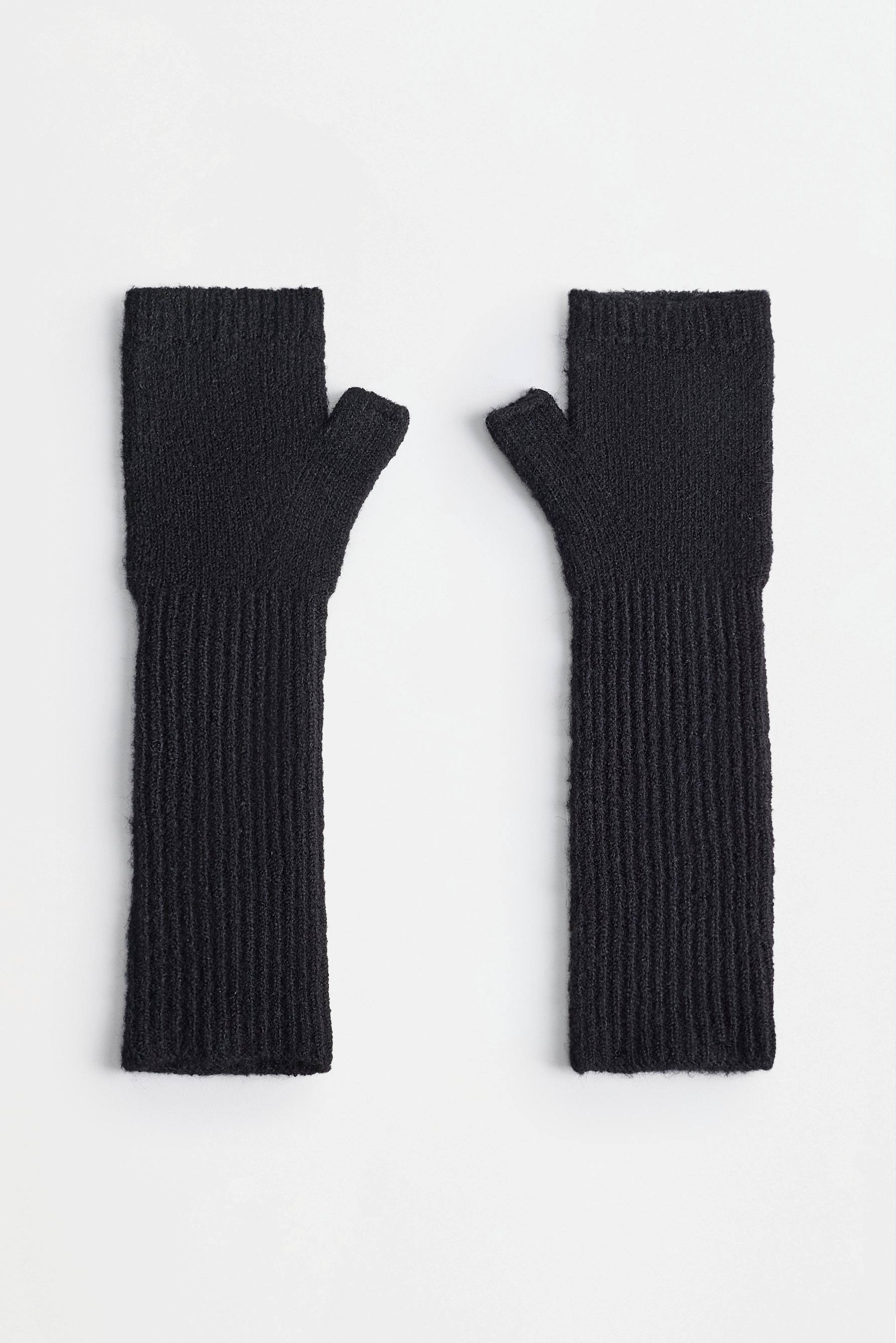 Long mitten gloves — BLACK