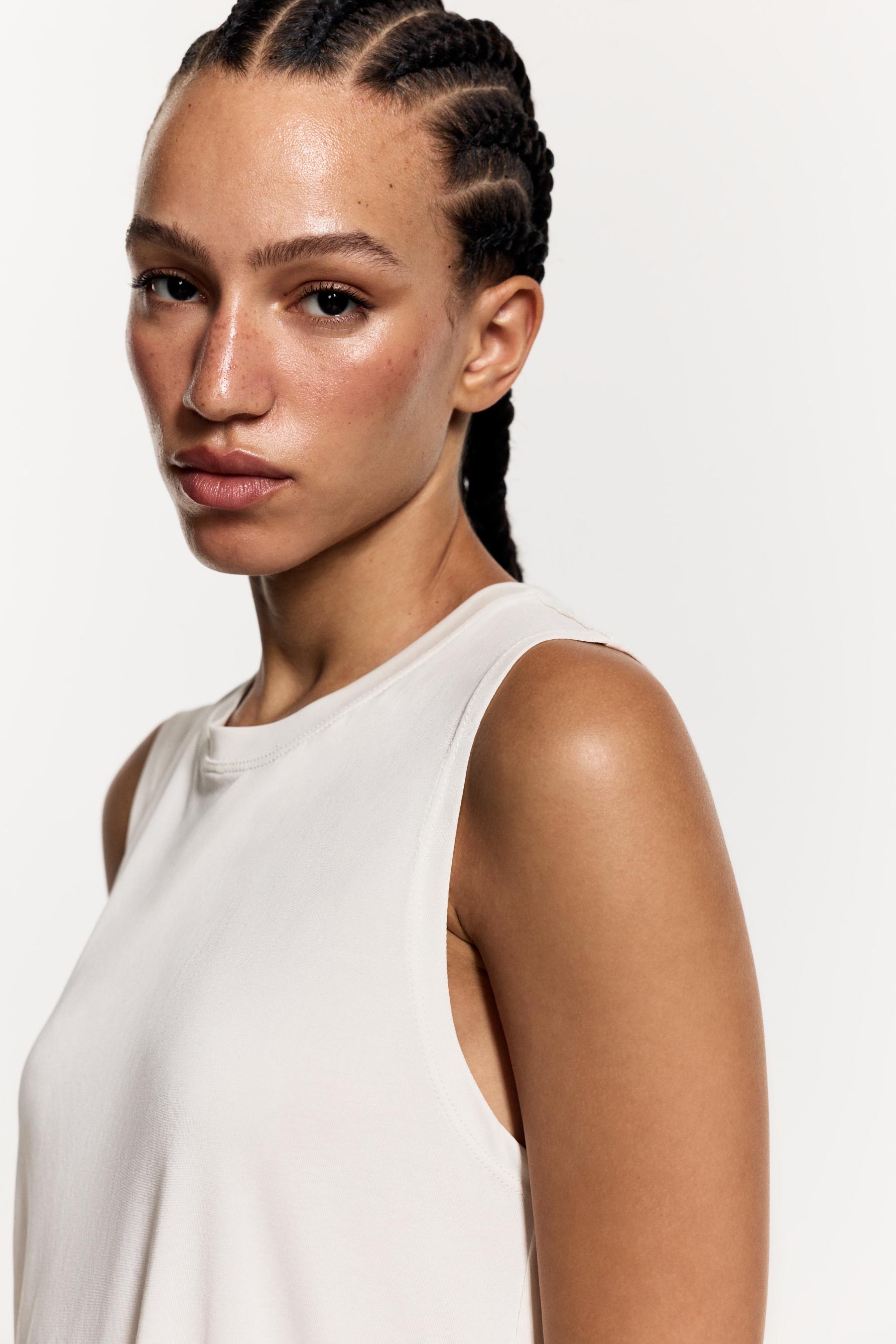 Flowing modal-effect T-shirt — OFF WHITE