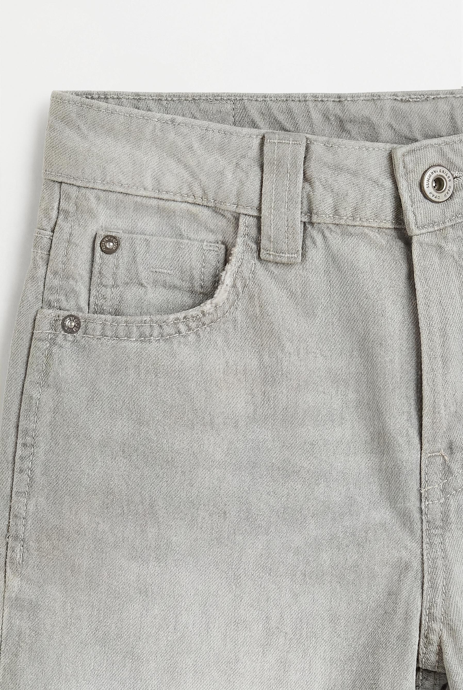 Relaxed fit denim Bermuda shorts — PALE GREY