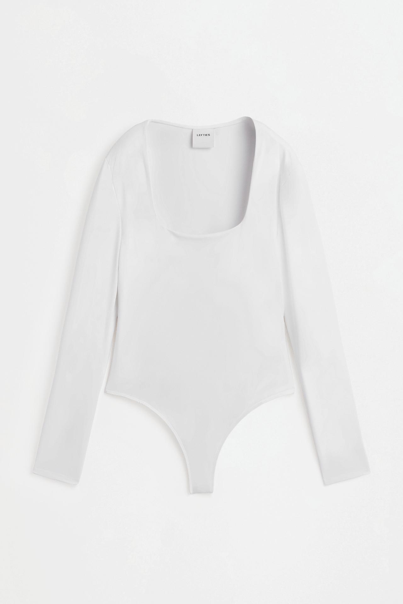 Bodysuit with square neckline — WHITE