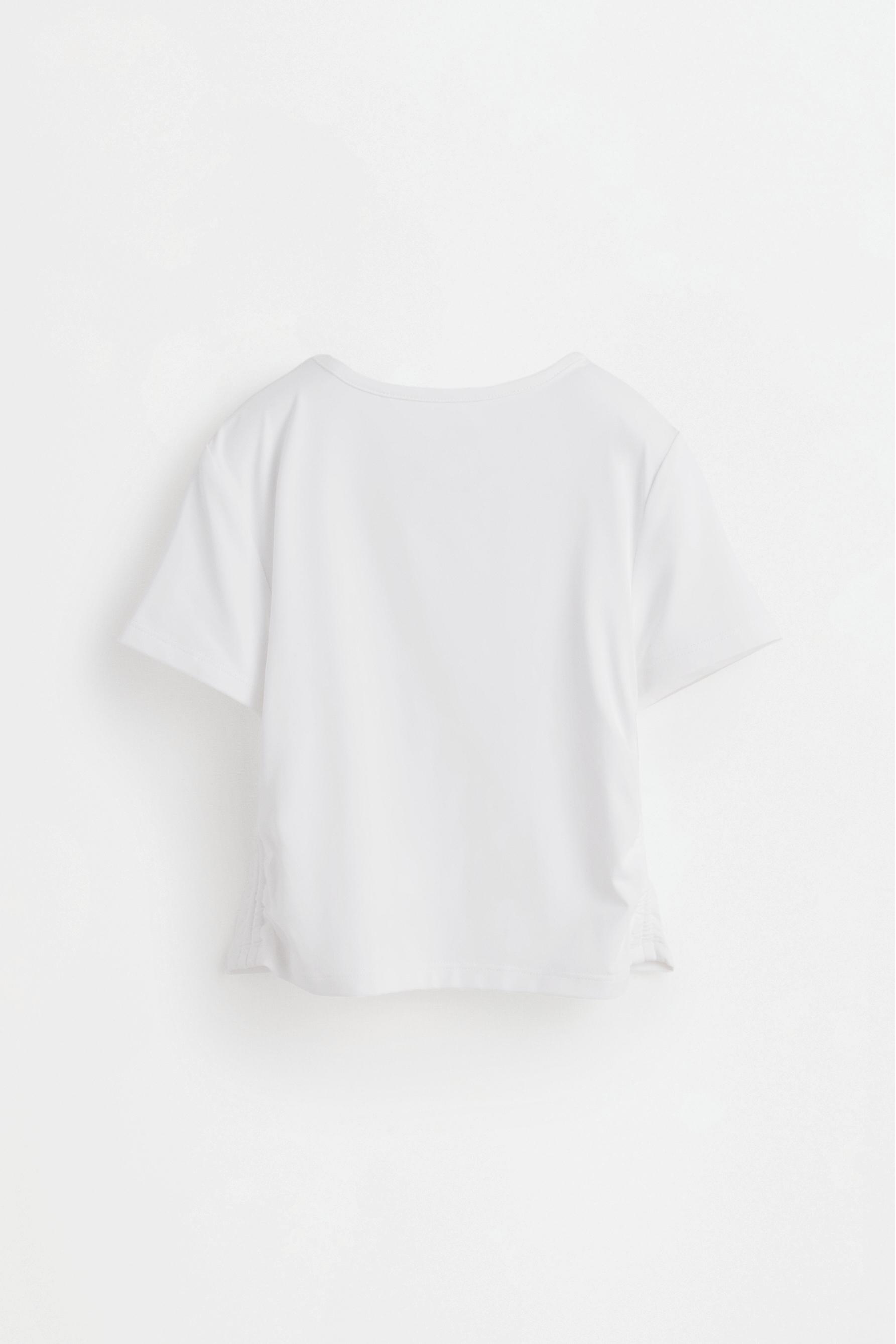 Ruched sports T-shirt — WHITE