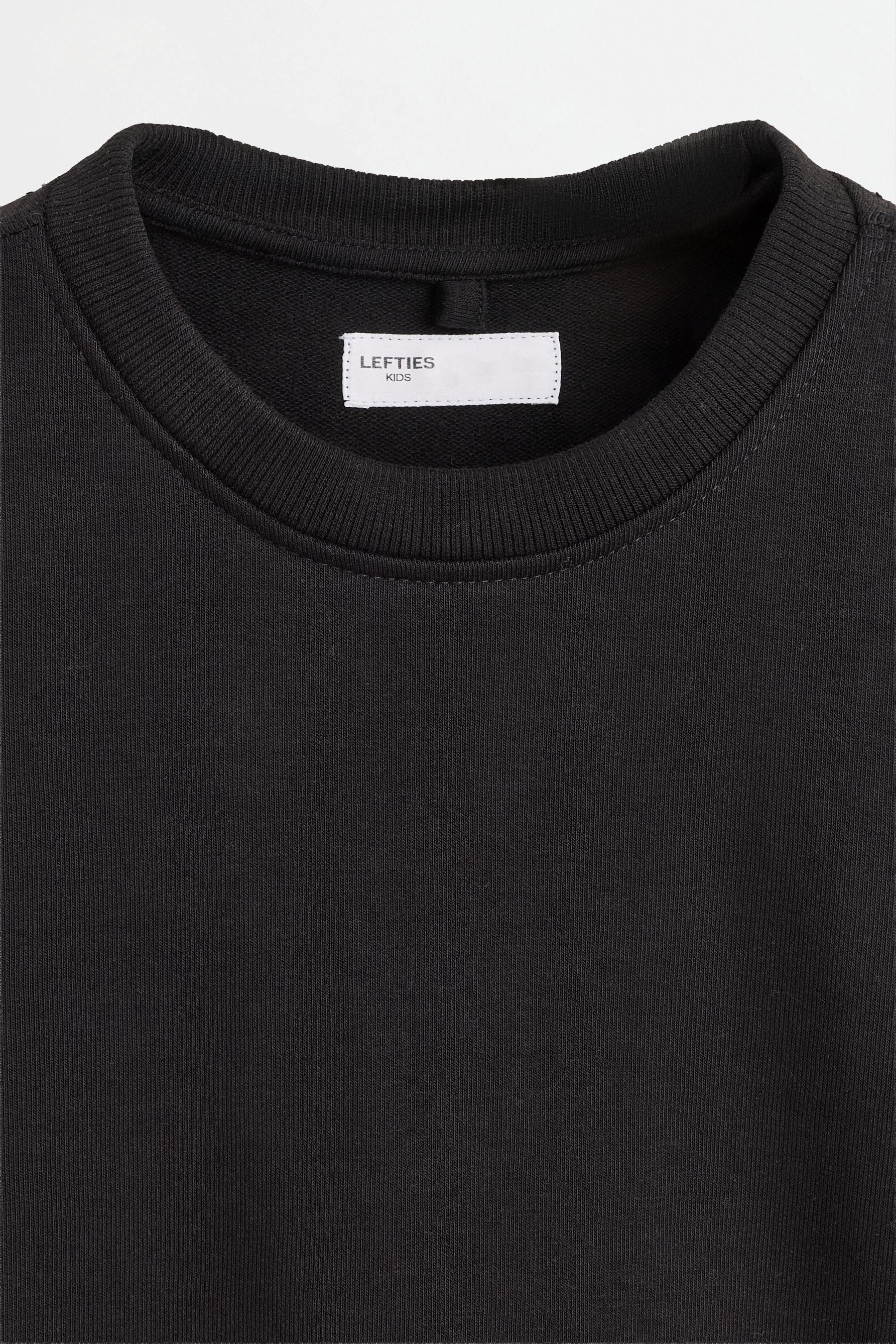 Plain plush sweatshirt — BLACK