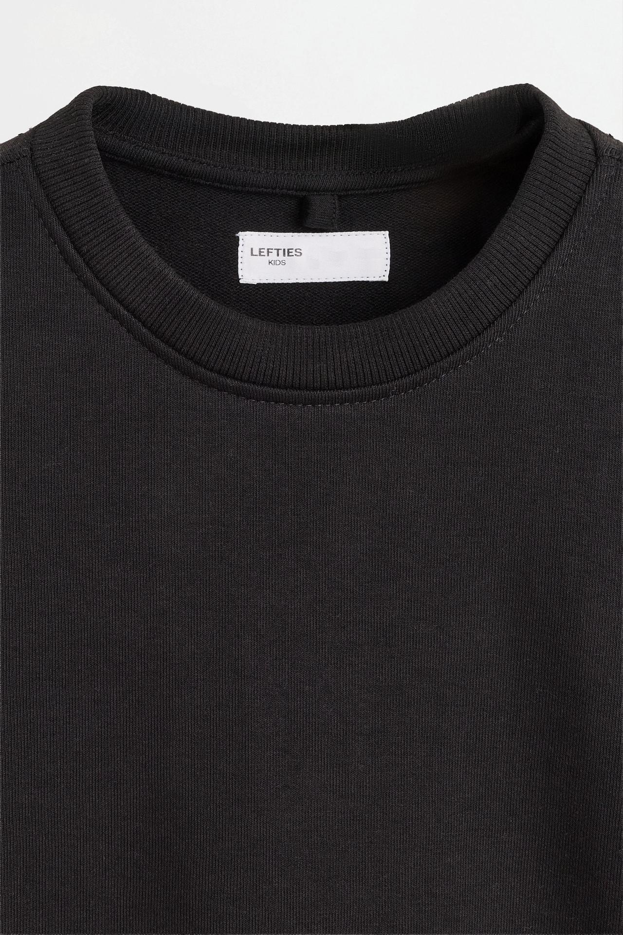 Plain plush sweatshirt — BLACK