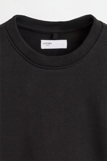 Plain plush sweatshirt — BLACK 3