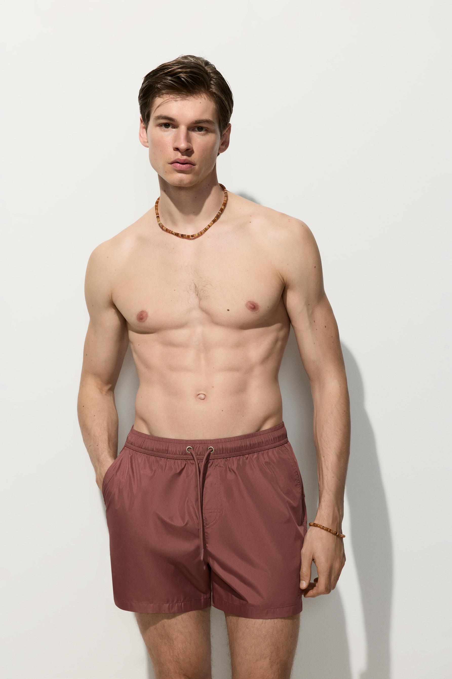 Basic regular fit swim shorts — MAUVE