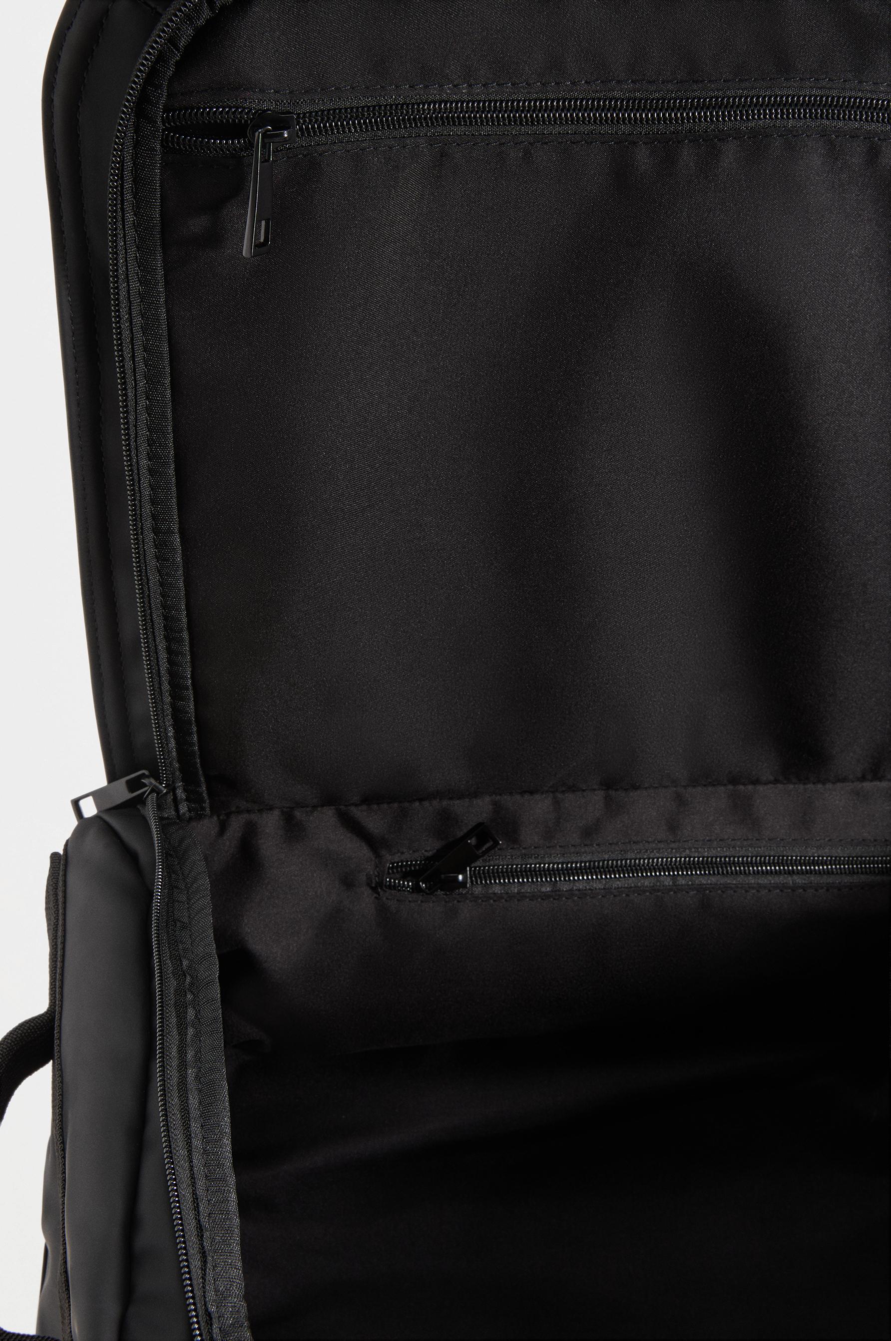 Rubberized travel backpack — BLACK