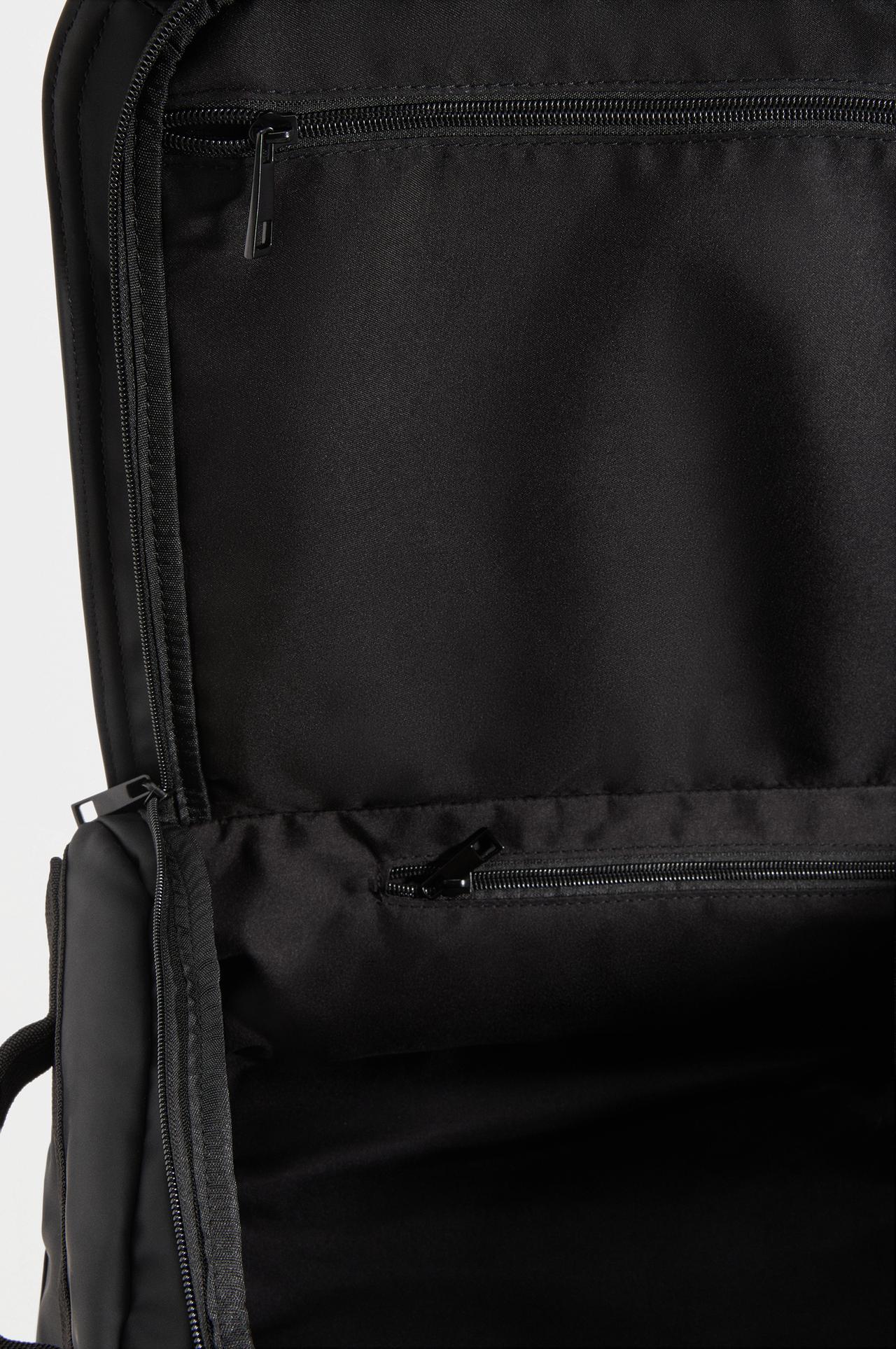 Rubberized travel backpack — BLACK