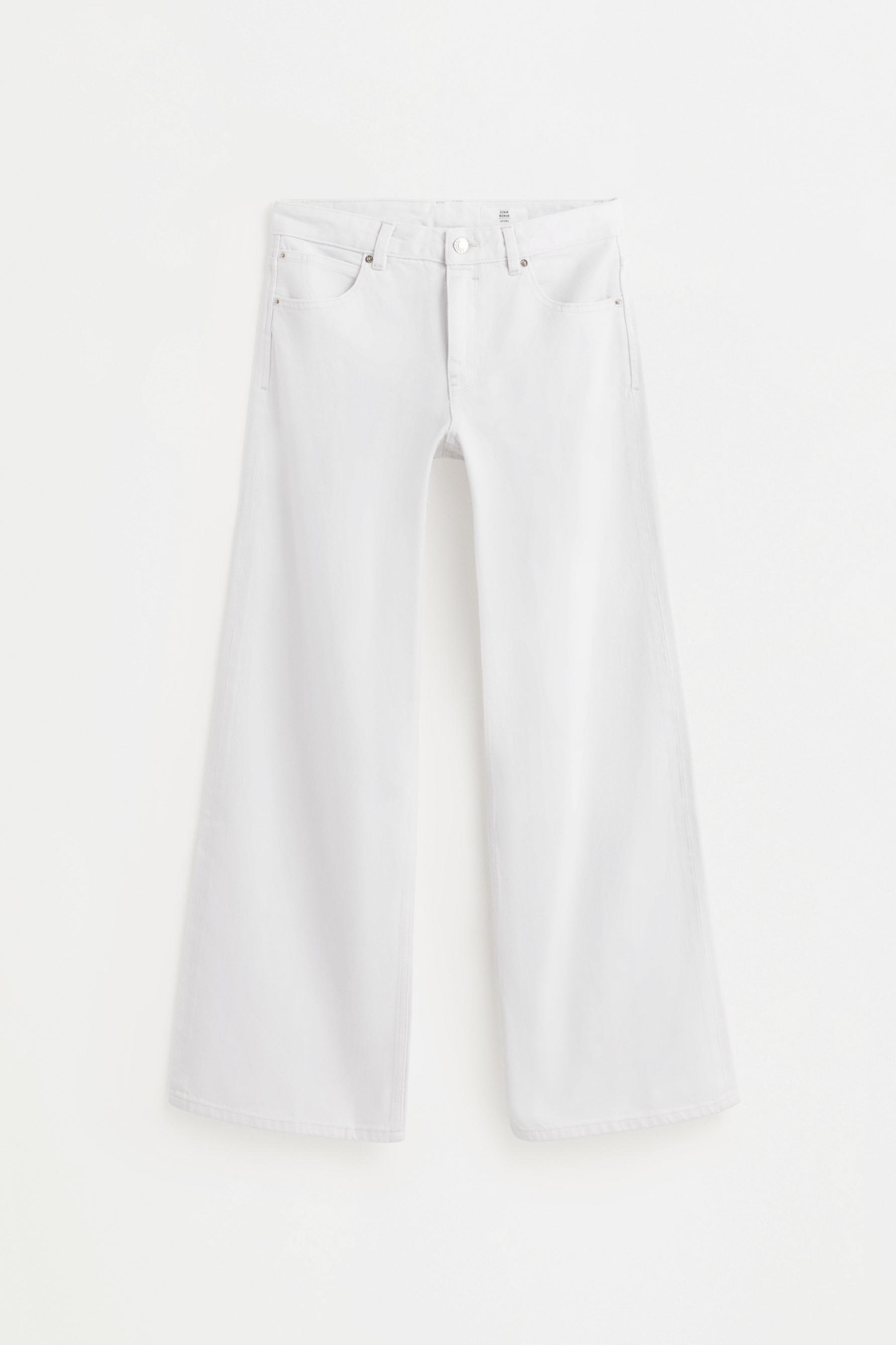 Wide-leg low-waist jeans — WHITE