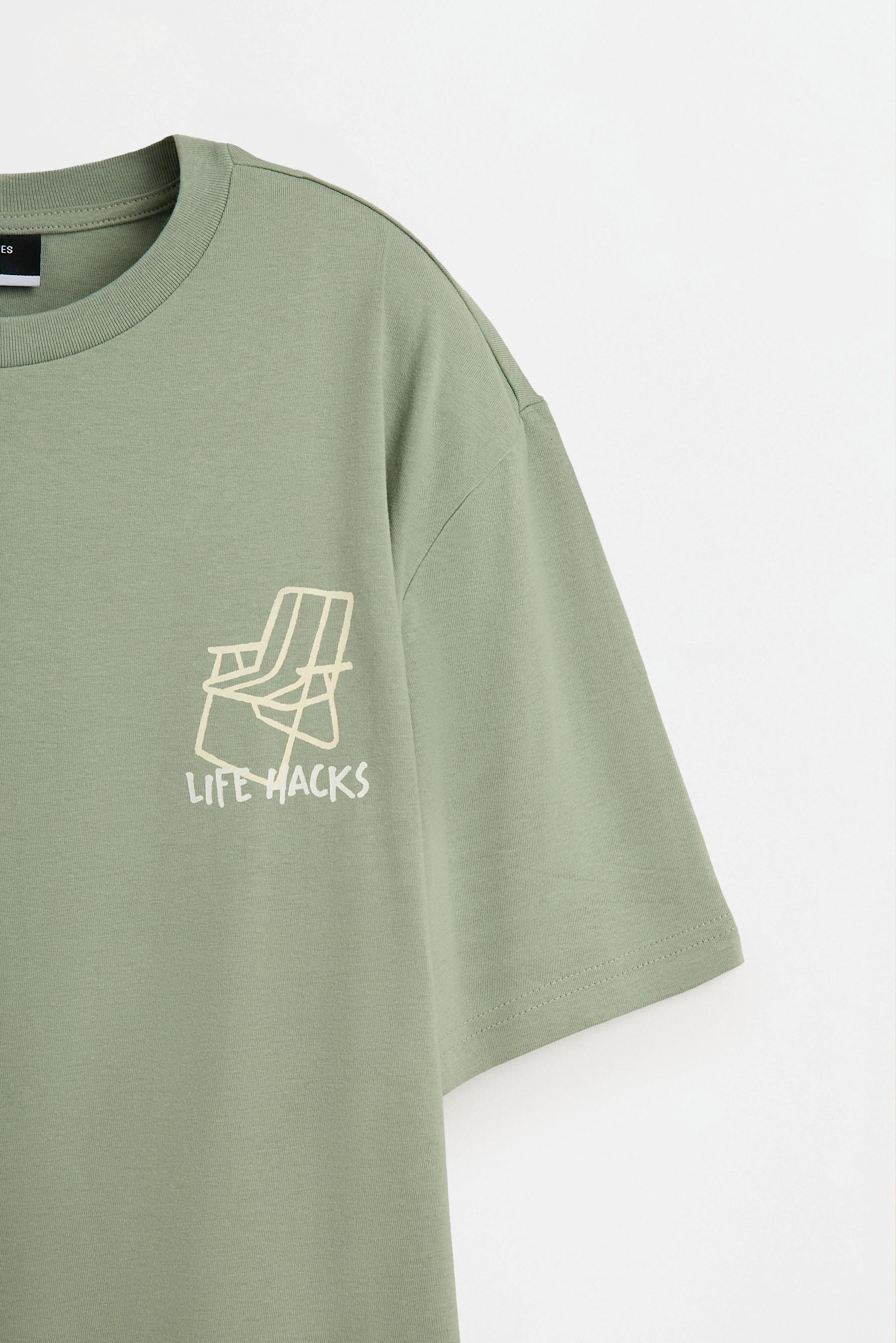 Printed T-shirt — BILLIARD GREEN
